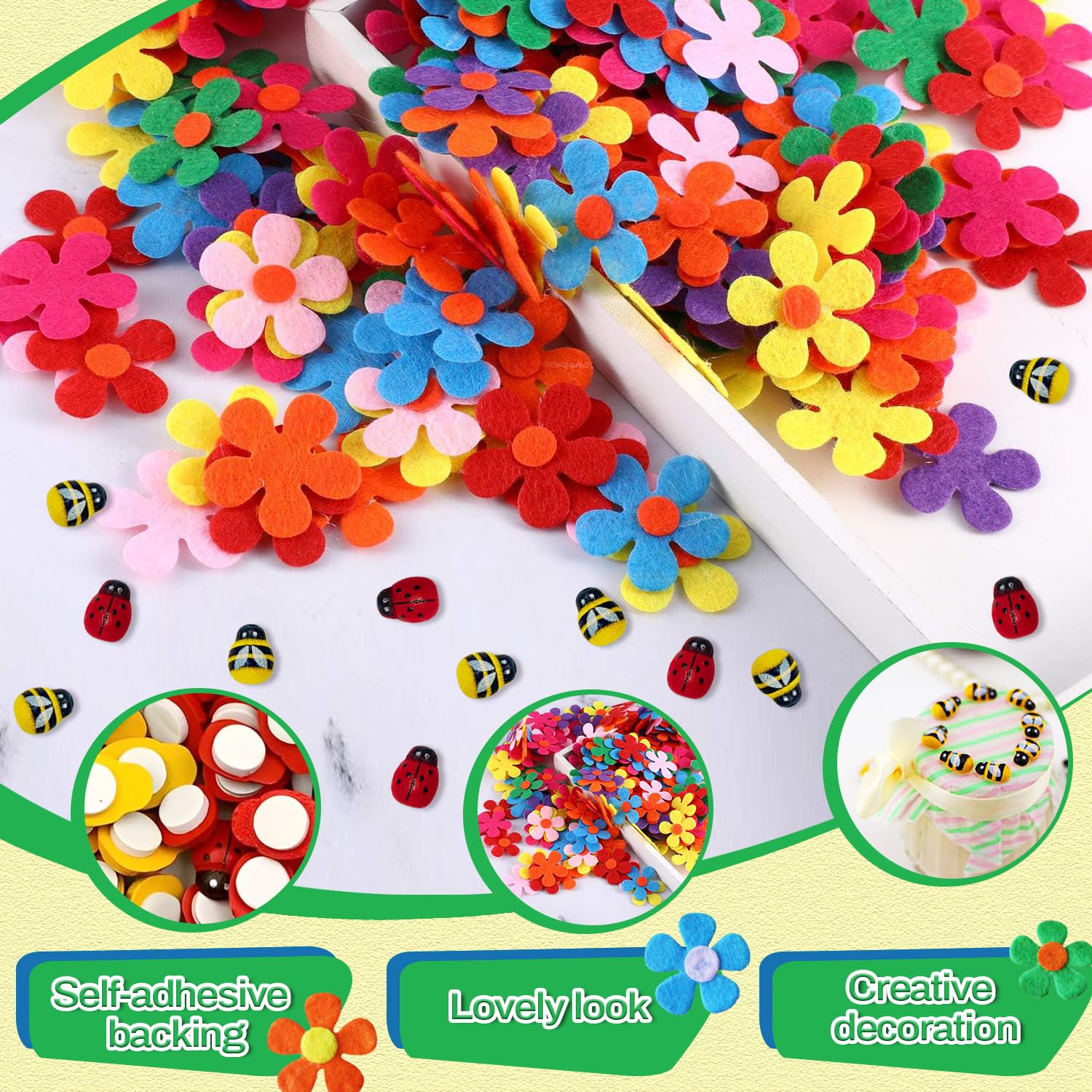 Lot De 200 Petites Coccinelles Décoratives En Bois Autocollantes Decorations Plates Pour Jardin Bricolage Scrapbooking