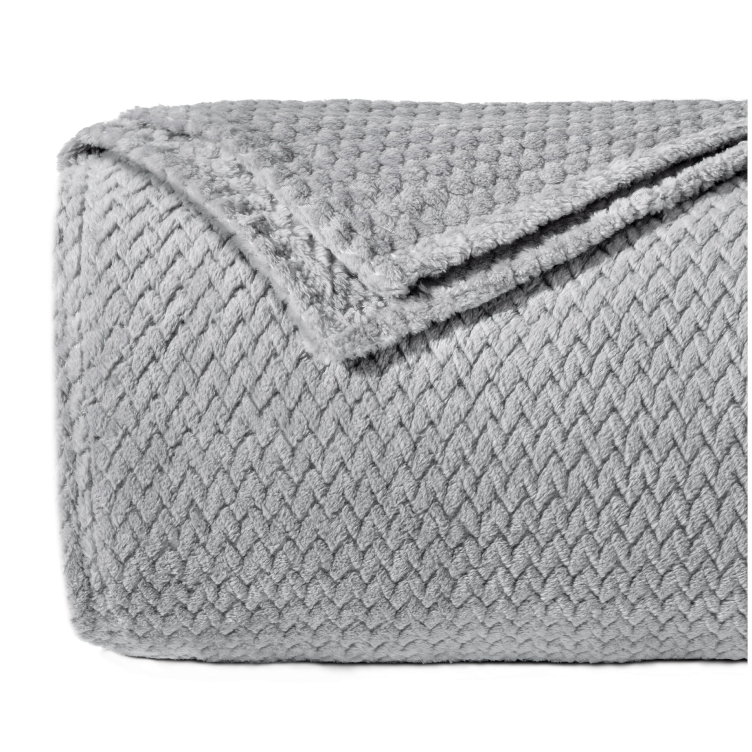 Dreamzie Manta Sofa con Patrón de Chevrón y Tacto Suave 150 x 200 cm - Gris - Mantas para Sofa de Microfibra 100% Poliéster 260gsm, Manta Calentita