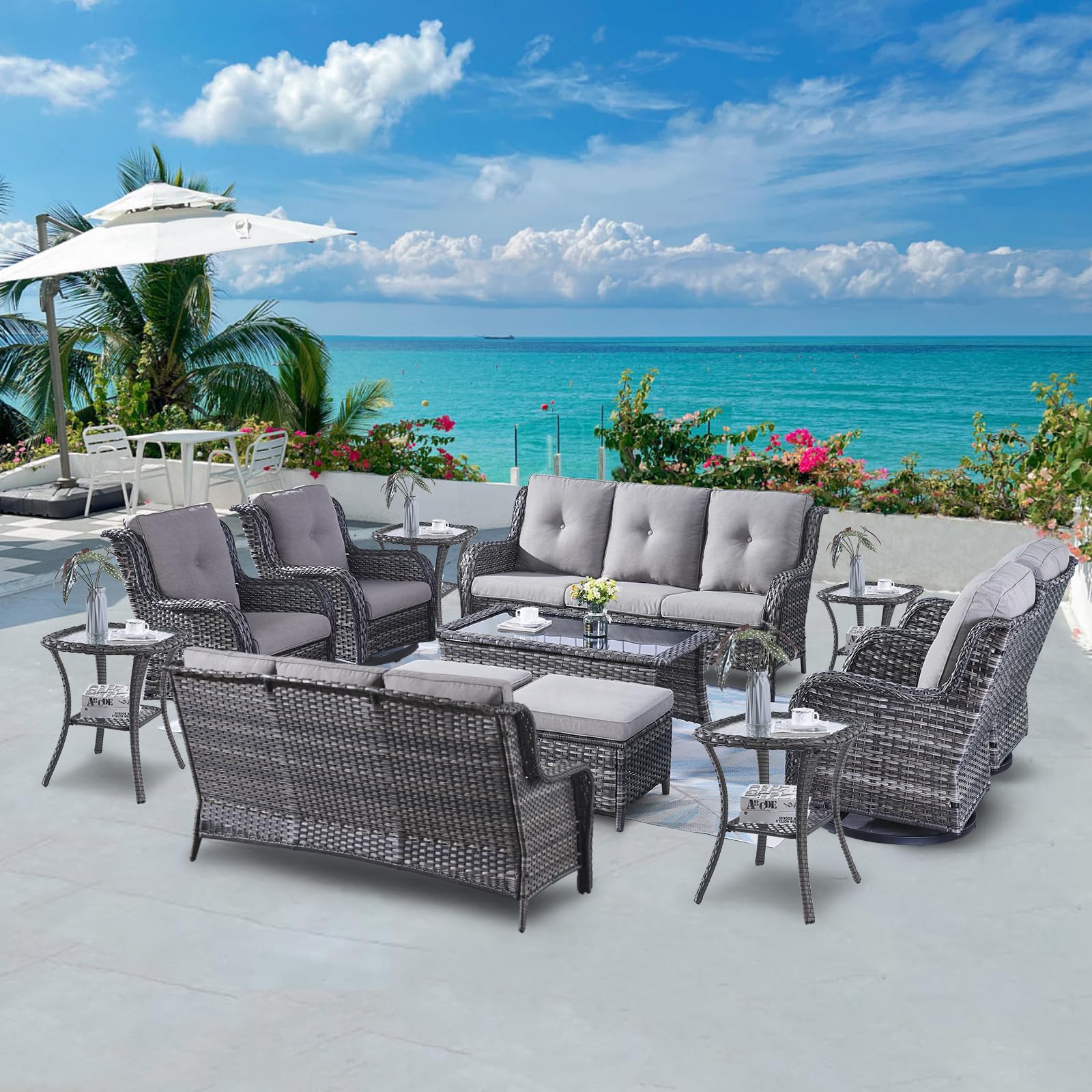 Belord 13-Piece Wicker Set