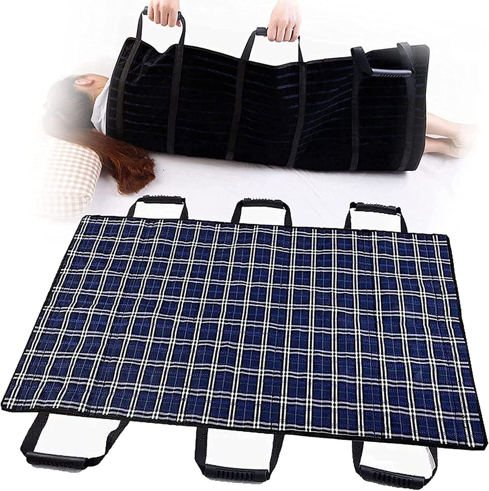 Almohadilla de posicionamiento para cama con asas Sábanas deslizantes impermeables multifuncionales, manta de transferencia de incontinencia de sábanas, fácil elevación y transferencia, para postra