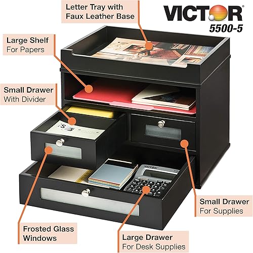 Miniatura 4 de Organizador de escritorio La torre del orden de Victor 5500 Negro mate