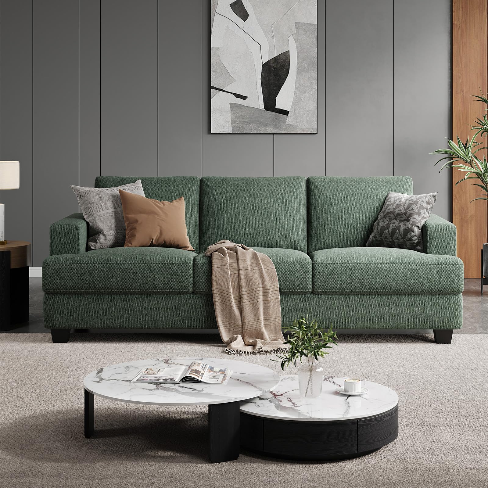 COPIAE 89 Inch Sofa with Extra Deep Seats Oversize, 3 Seater Sofa for Living Room,Modern Couch and Sofa, Comfy Armrests and Seats and Backrests, Easy