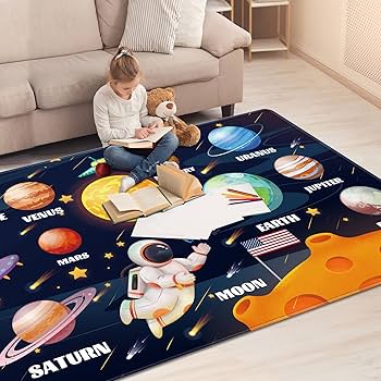 Amazon.com: LTKOUGFAM Outer Space Kids Rug for Playroom