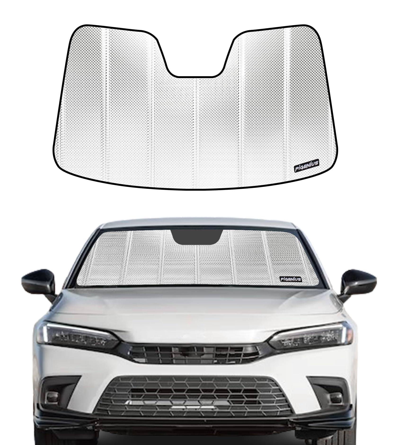 Photo 1 of B Pigenius Windshield Sun Shade for 2022-2024 Honda Civic. 2024 Upgrade Reflective Aluminum Film Front Window Sunshade for Maximum Interior Protection 2022-2023 Civic