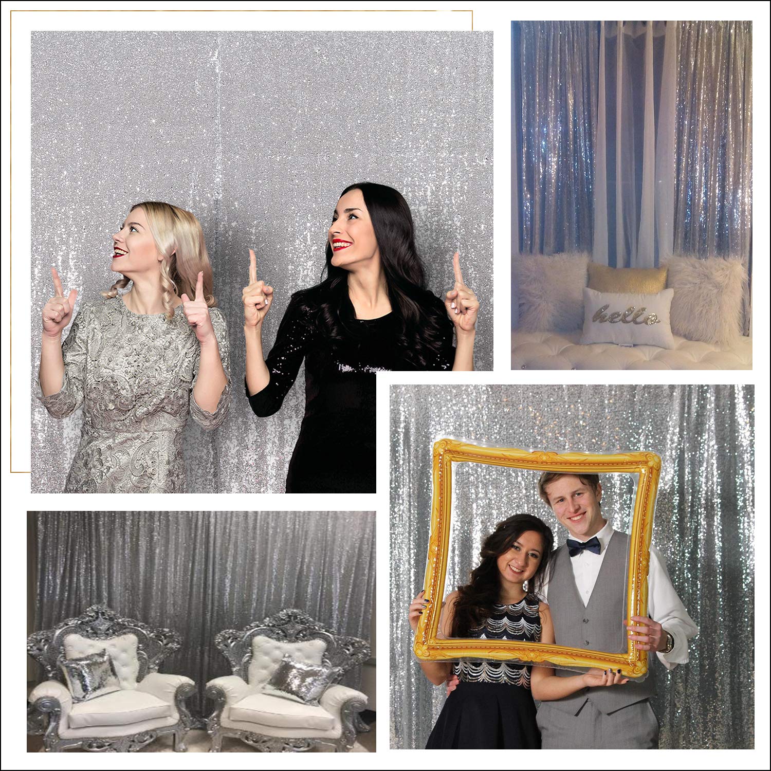 Sequin Backdrop 183x243cm Iridescent Shinny Sequin Photography Backdrop Party Prom Wedding Youtobe Banquet Photo Background (6x8 feet) — view 51