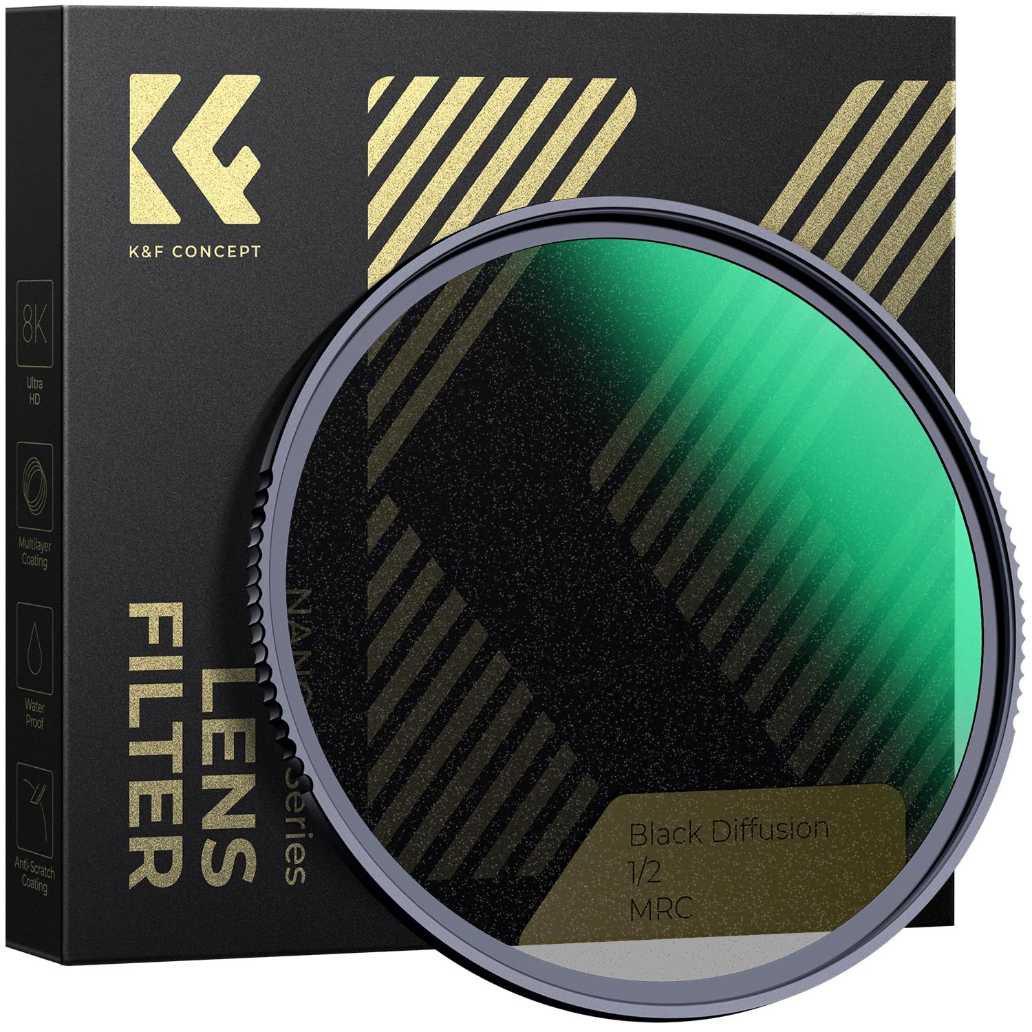 67mm Black Diffusion 1/2 Filter Mist Cinematic Effect Lens Filter with 28 Multi-Layer Coatings Waterproof/Scratch Resistant for Video/Vlog/Portrait Photography (Nano-X Series)