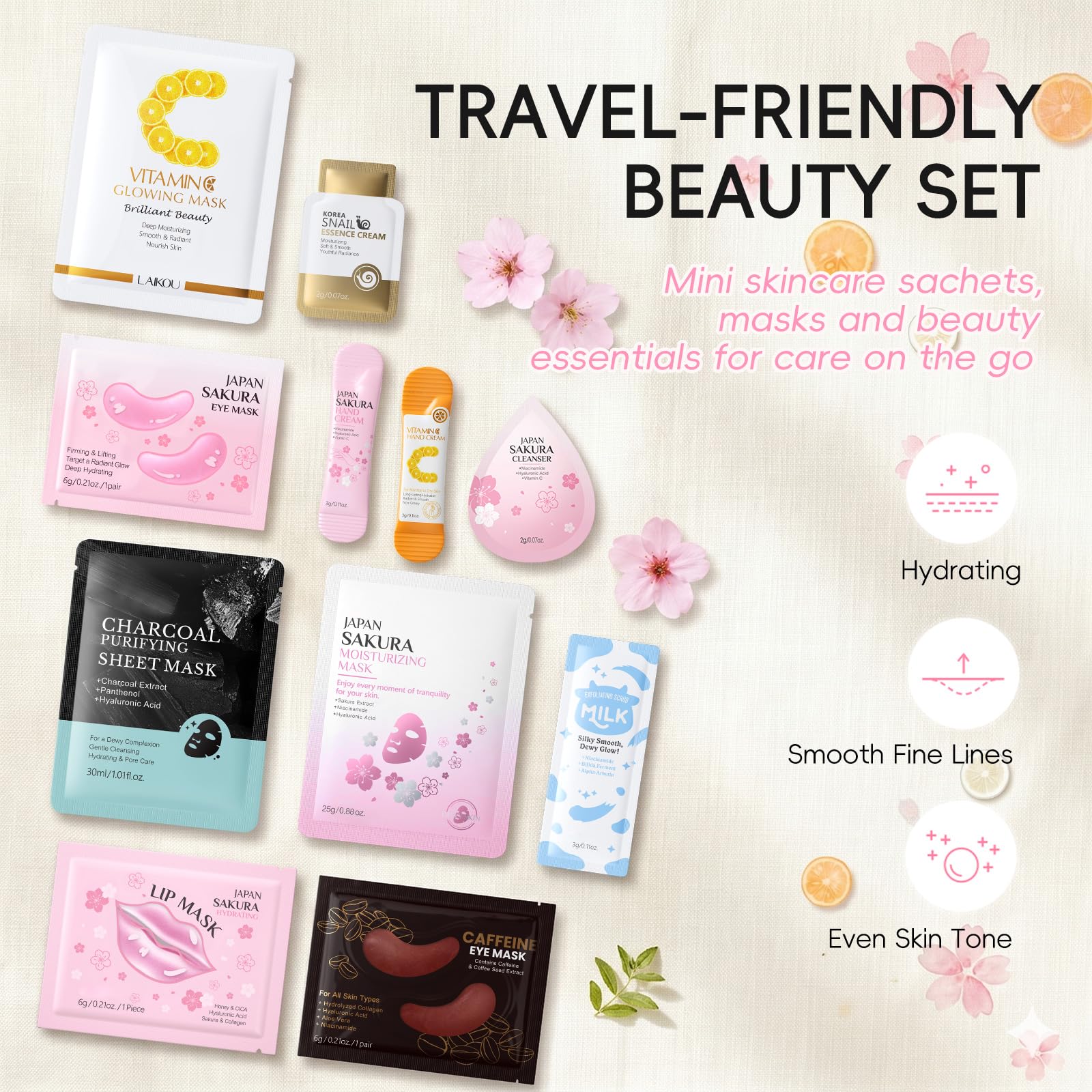SPA-party-zubehör für Mädchen 36 Stück Reise Pflegeset Damen | Geschenkset Frauen Hautpflege, mit Augenpads Lippenmaske Feuchtigkeitsmaske, für Geburtstag, Übernachtung, Party