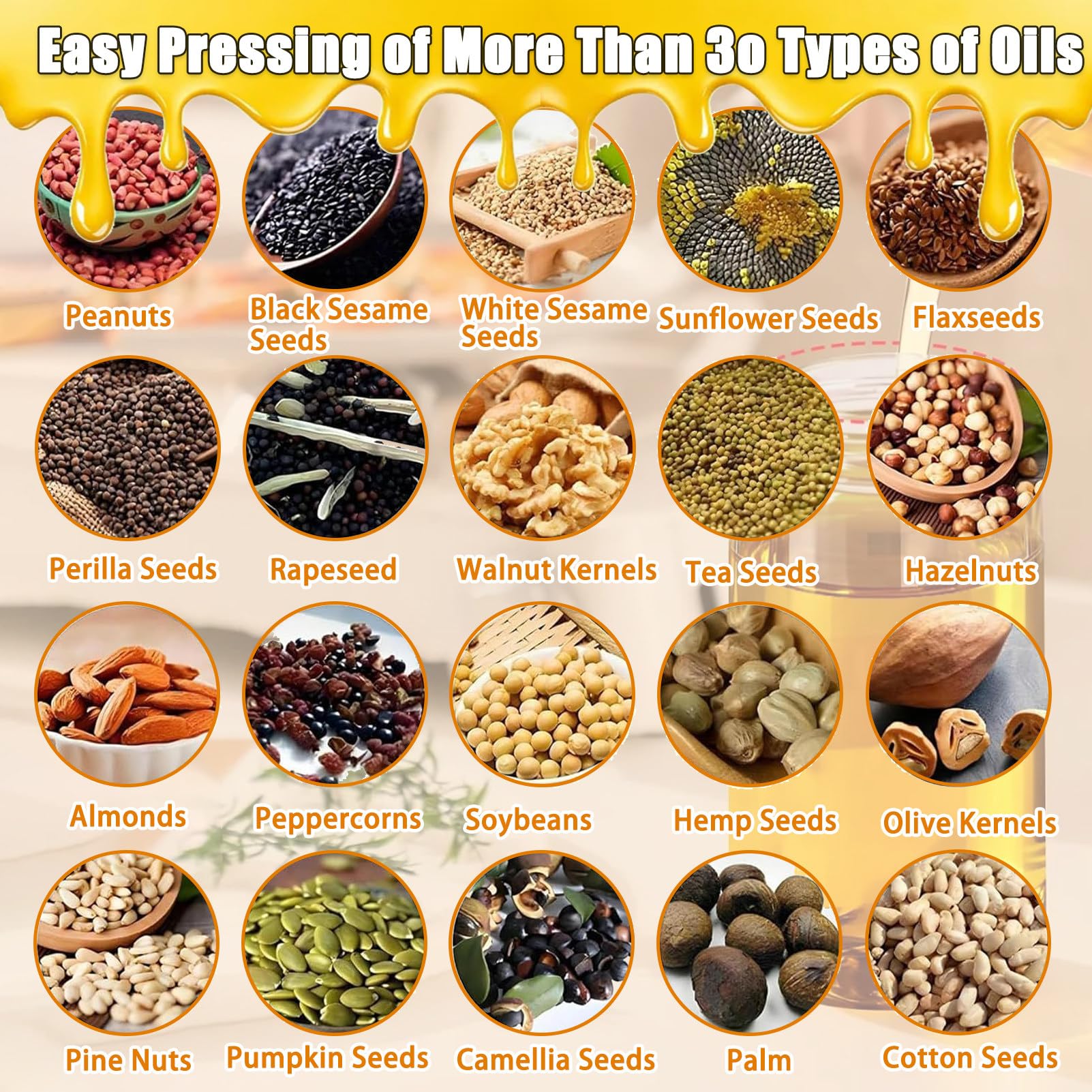 Olio di Oliva,Bicefalo Frantoio per Olive,Spremi Olive per Olio A Freddo E A Caldo,Hohe Olausbeute, Thermostatische Heizung,per Pepe, Soia, Oliva, Pino, Zucca