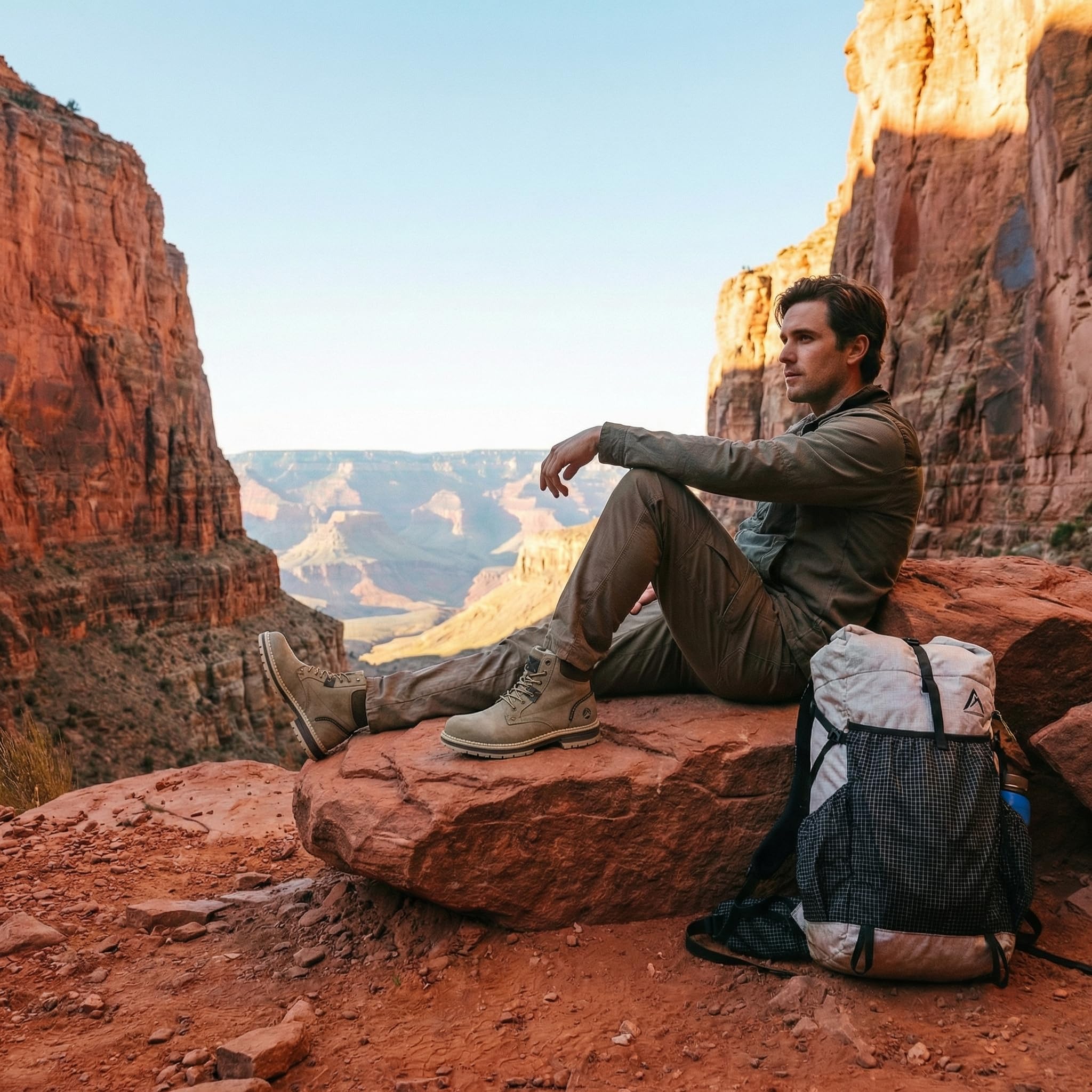 CC-Los Herren Wasserdichte Wanderschuhe, Rutschfest Leichte Trekkingschuhe Atmungsaktiv Outdoor Schuhe Robuste Profilsohle