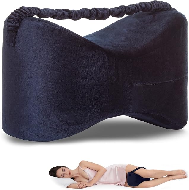 Knee Pillow for Sleeping On Side | Orthopedic Leg Pillow | Helps Circulation & Alignment | for Sciatica Nerve Relief, Back, Knee, Hip, Neck, Joint Pain and Pregnancy Support | Durable Memory Foam