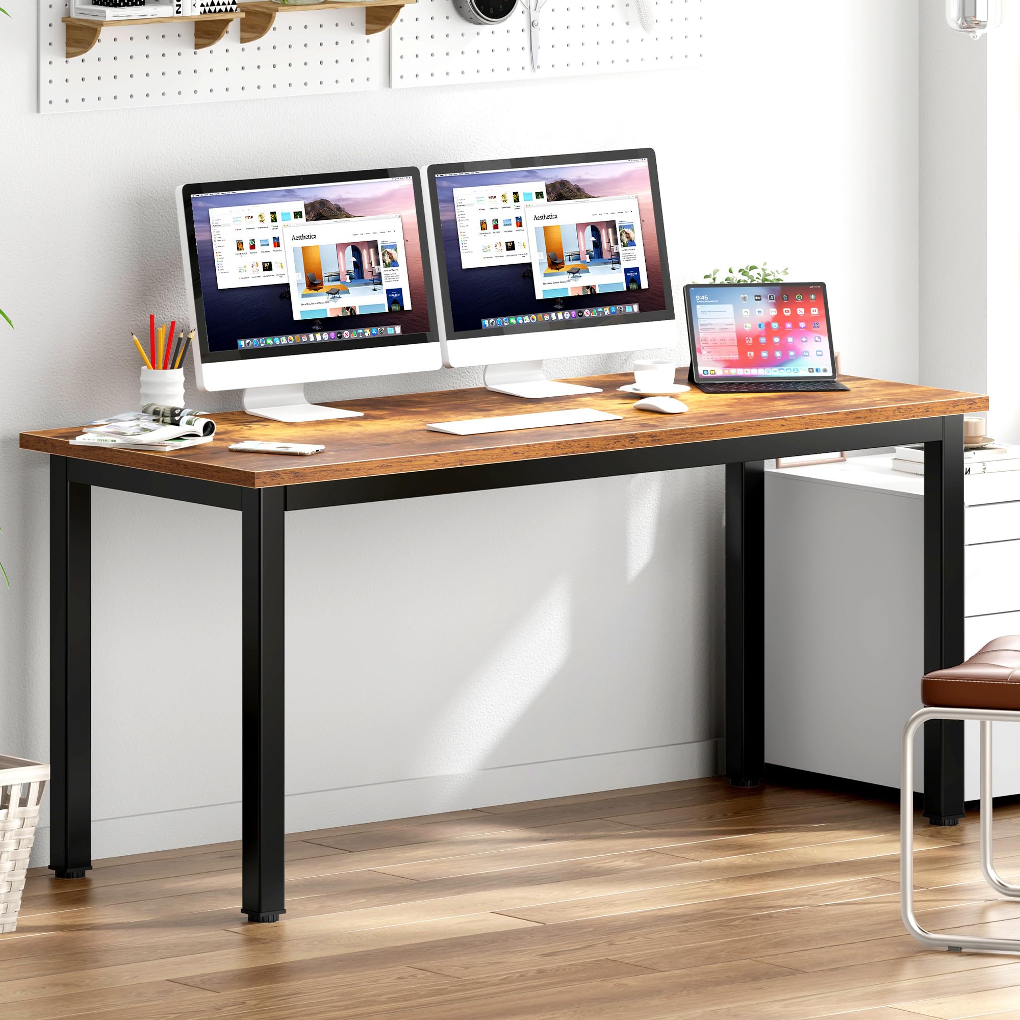 Amazon.com: DlandHome Large Computer Desk Office Desk 63 inch