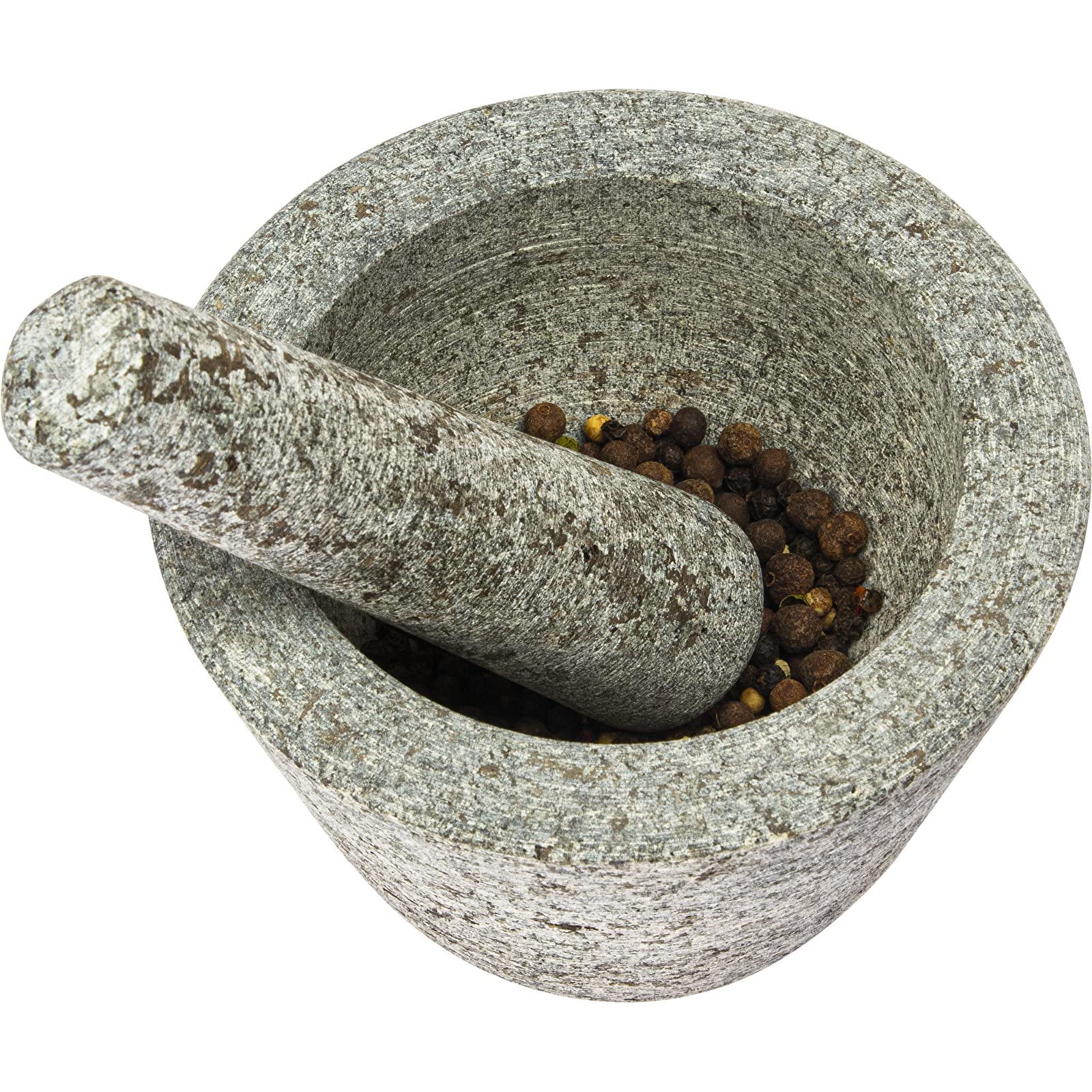 Mortaio e pestello di granite 13cm – malta di pietra | mortaio da cucina | mortaio con un pestello