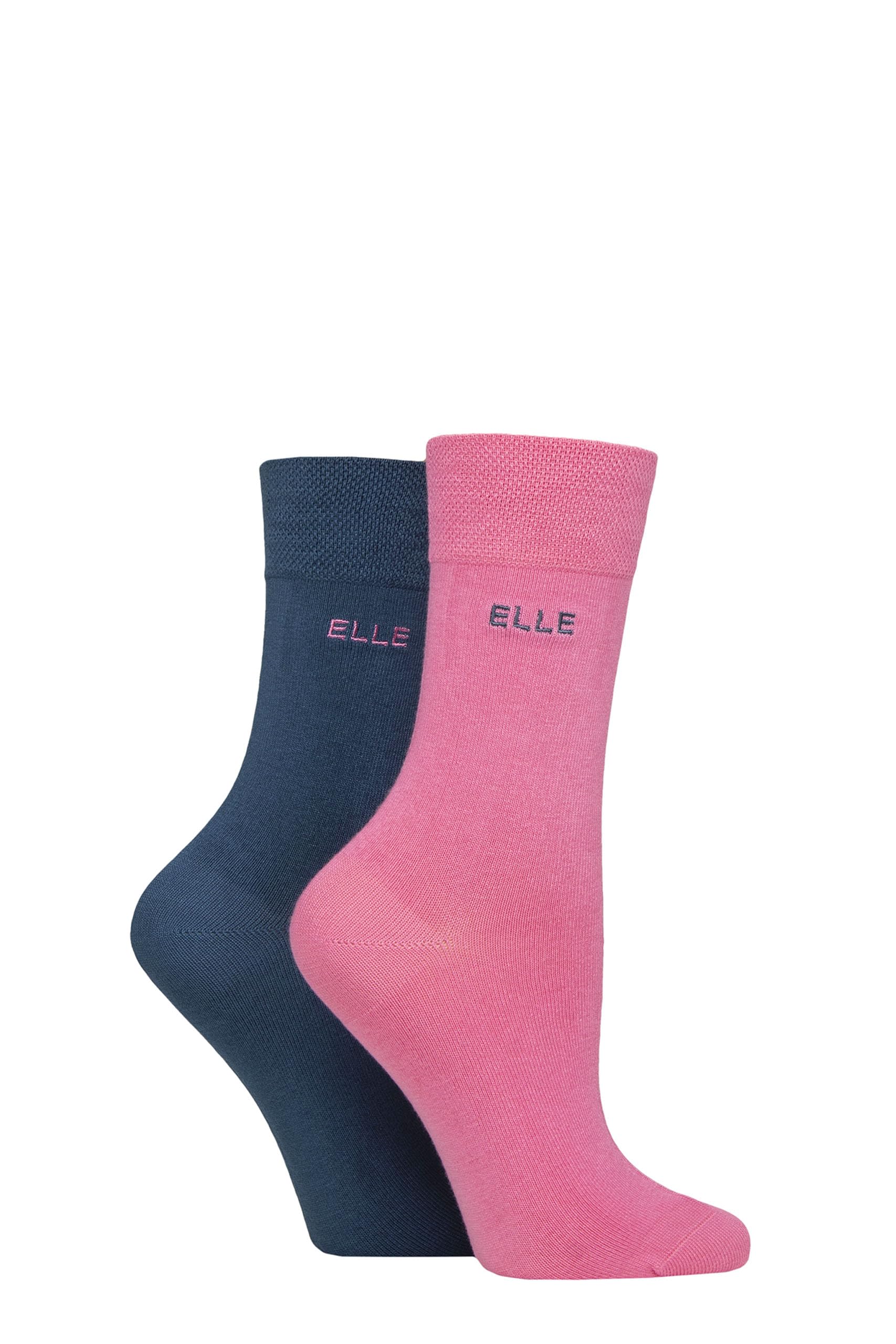 Elle Women's Seafarer Bamboo Fibre Socks - Soft, Breathable & Cooling Plain Socks In A Multipack Of 2 Pairs Sizes 4-8