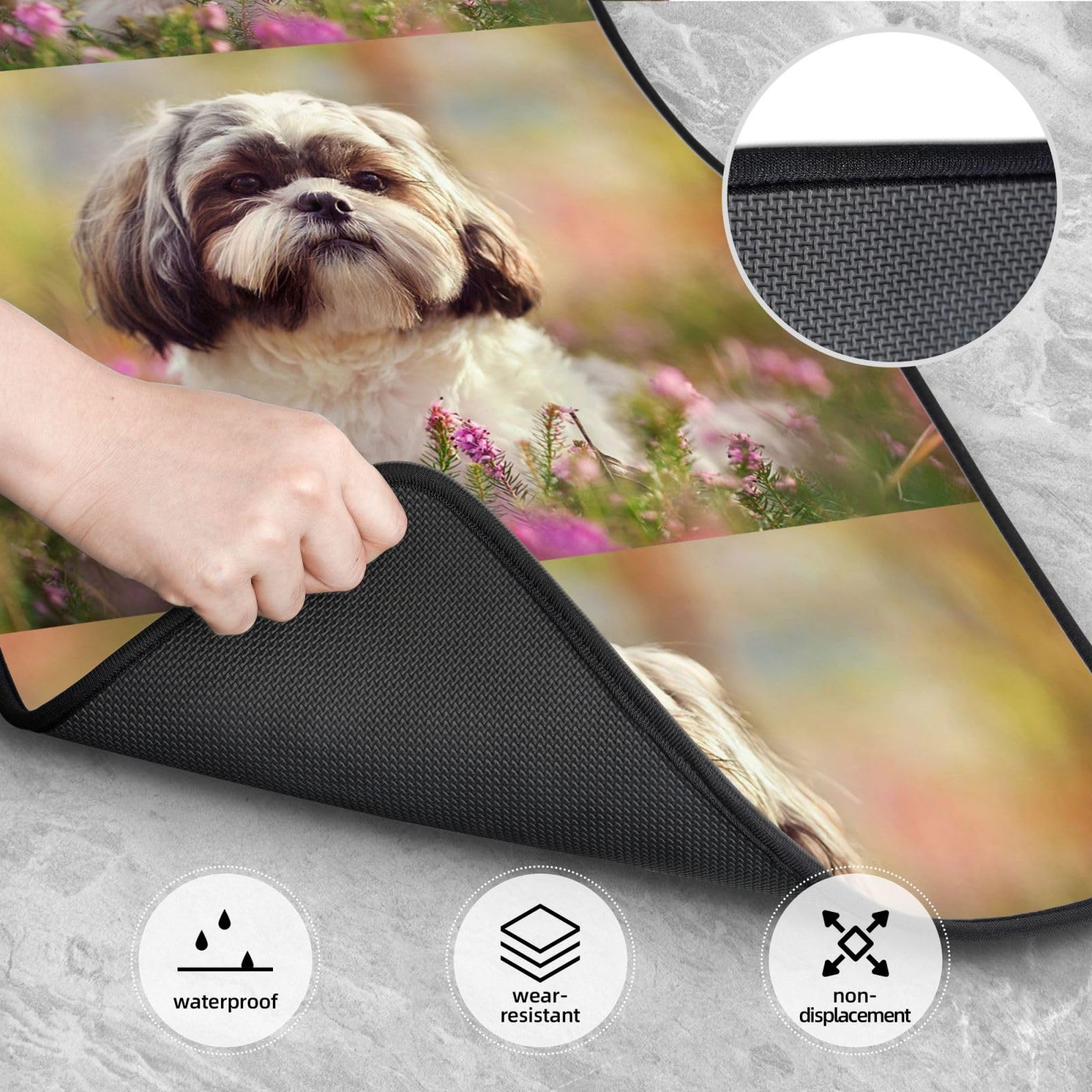 Shih Tzu Hund, 4er-Set Auto-Fußmatten, Neopren-Fußmatten für Fahrzeuge, rutschfeste Auto-Fußmatten, Autozubehör