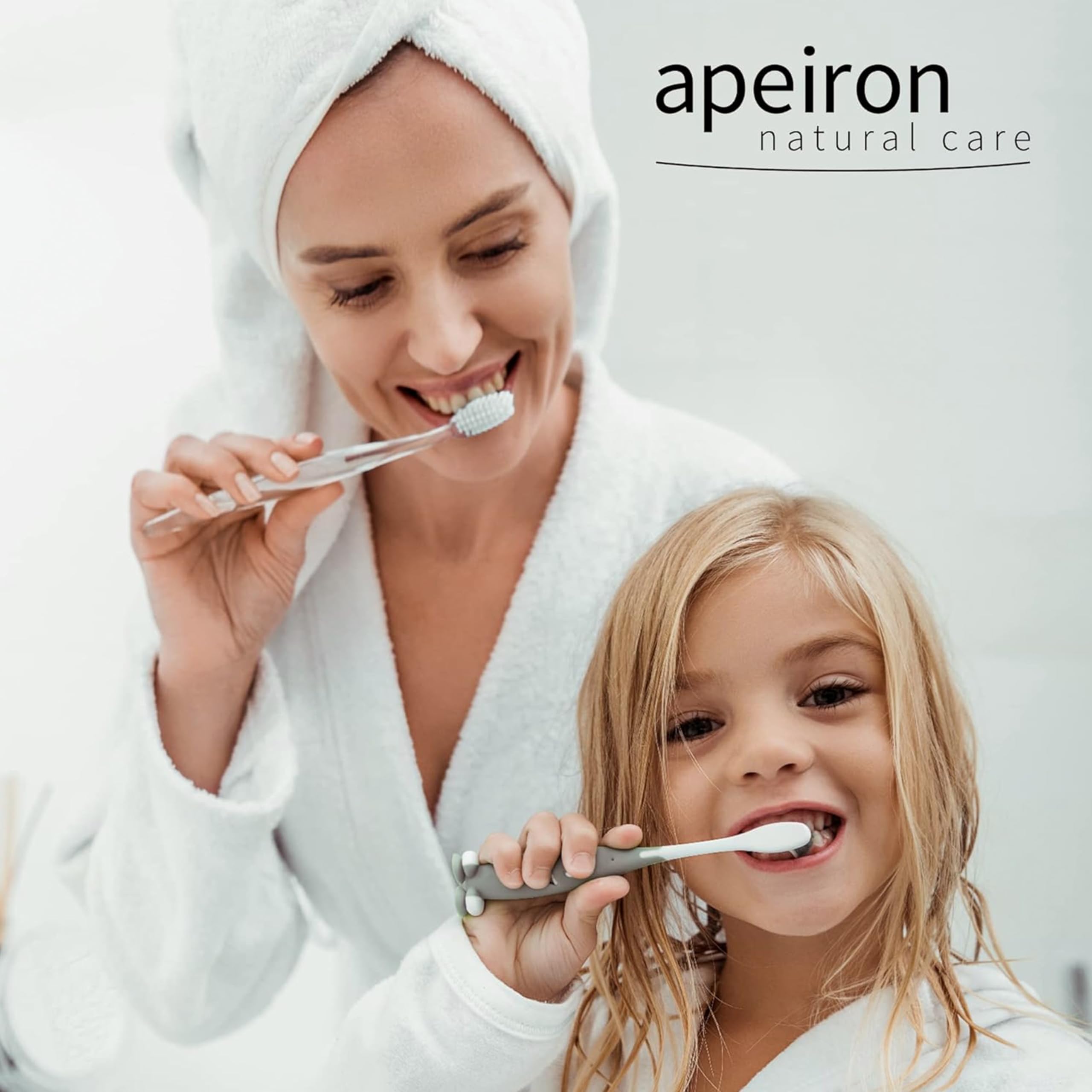 APEIRON - Dentifricio con erbe aromatiche auromiche, 6 x 75 ml, gusto ricco di erbe aromatiche, poco schiumoso, dentifricio biologico, vegano, senza fluoro, cosmetico naturale