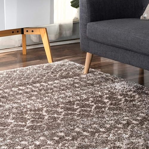 Miniatura 4 de nuLOOM Alfombra marroquí Barbara, 4x6, marrón