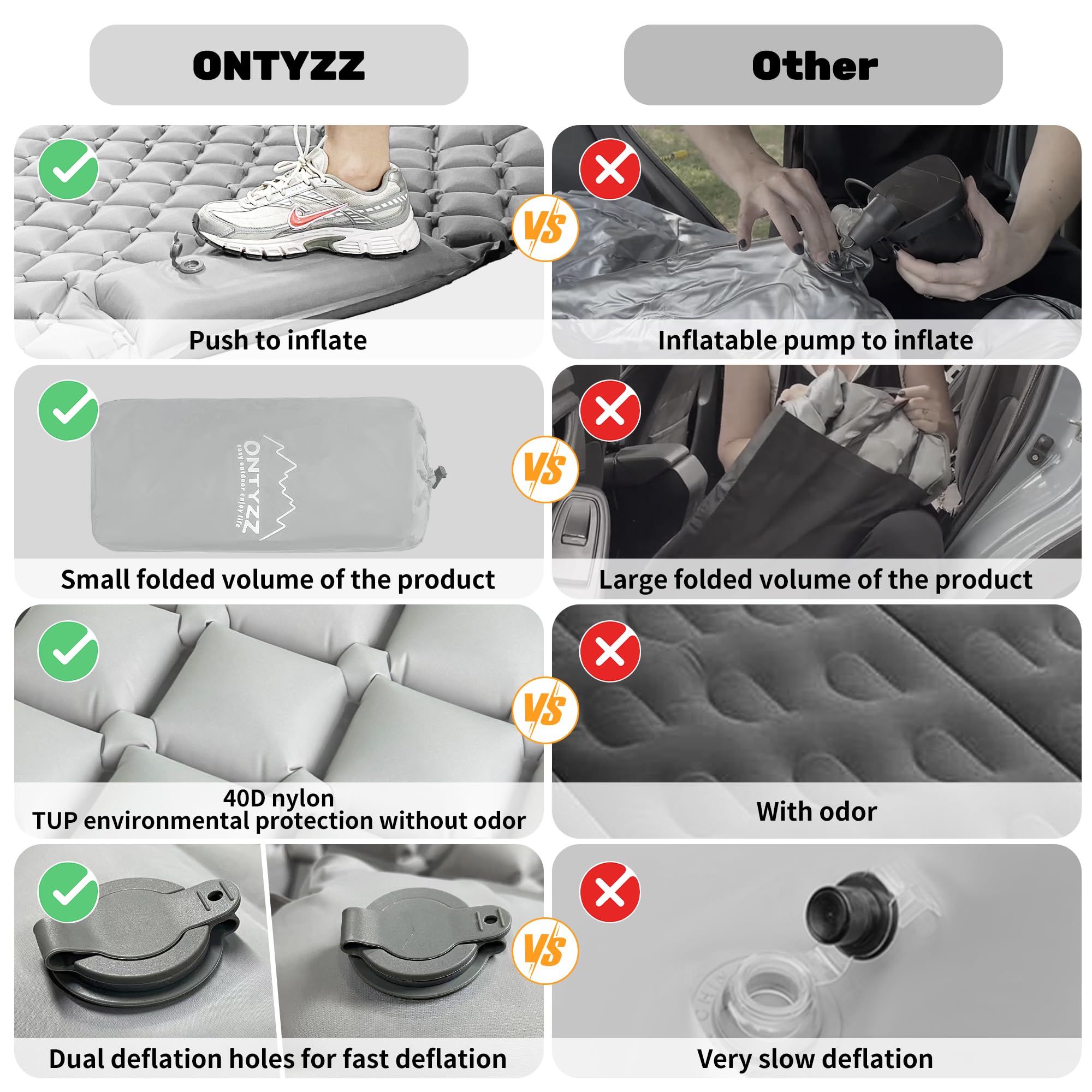 Matelas Gonflable Pour SUV KMZ – Avec Pompe, Portable, Pour Camping Et Voiture