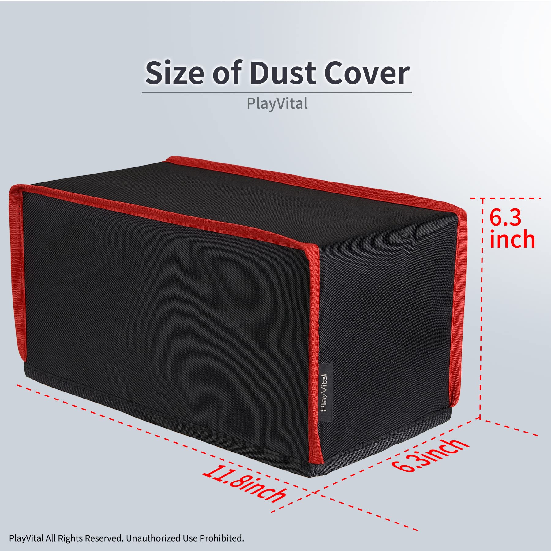 PlayVital Protection pour Xbox Series X Housse Anti-Poussière,Cover Protege pour Xbox Series X Console Accessoires Cache Poussière Nylon,Noir&Rouge-Horizontal