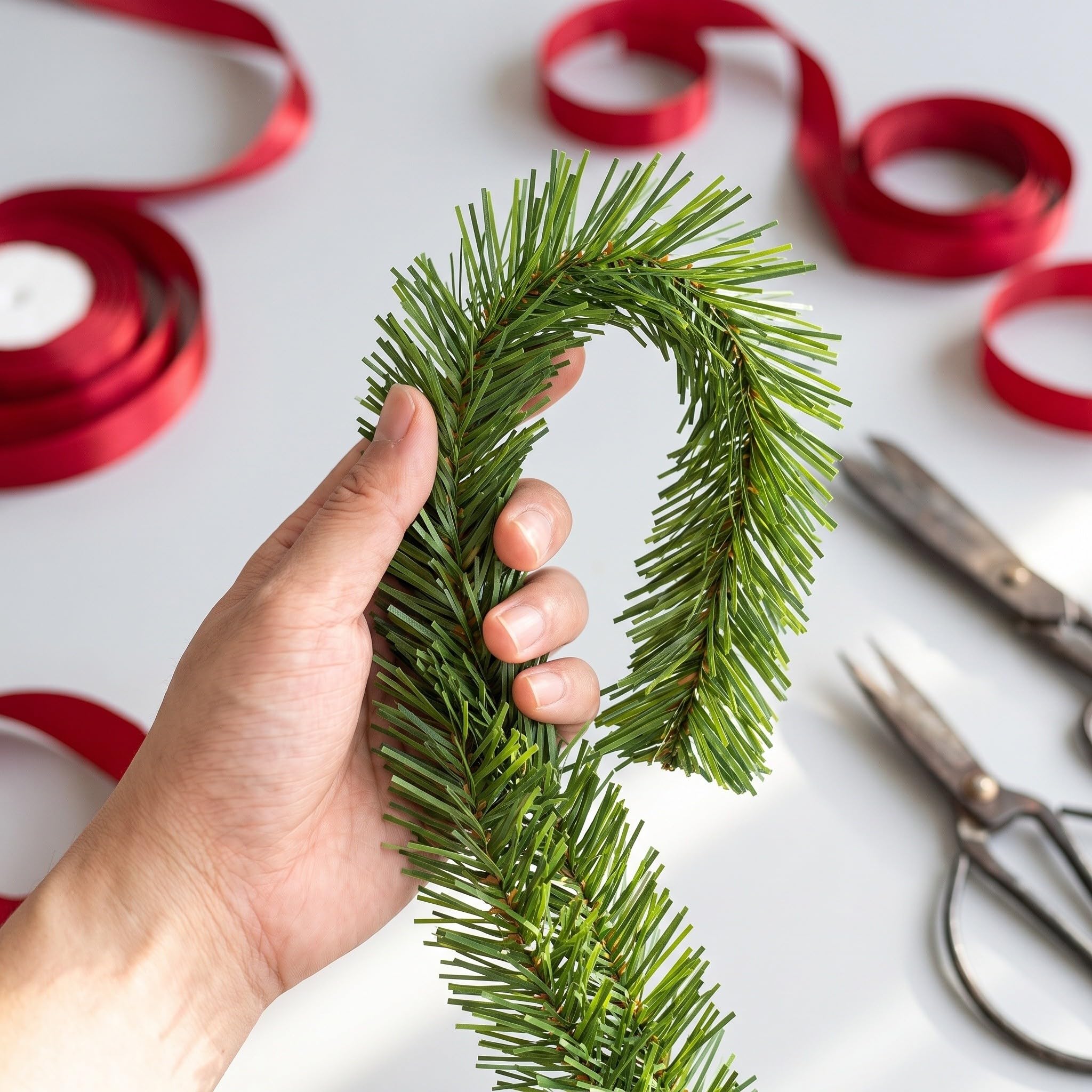 VICASKY Ghirlanda di pino artificiale da 96 pezzi per Natale, 30 cm di