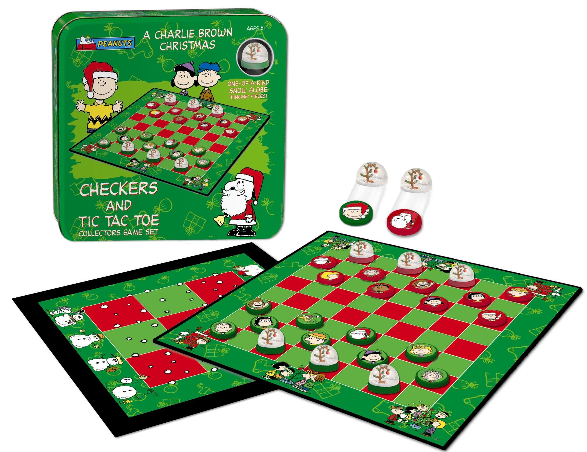 Checkers/Tic Tac Toe Tin Charlie Brown Christmas