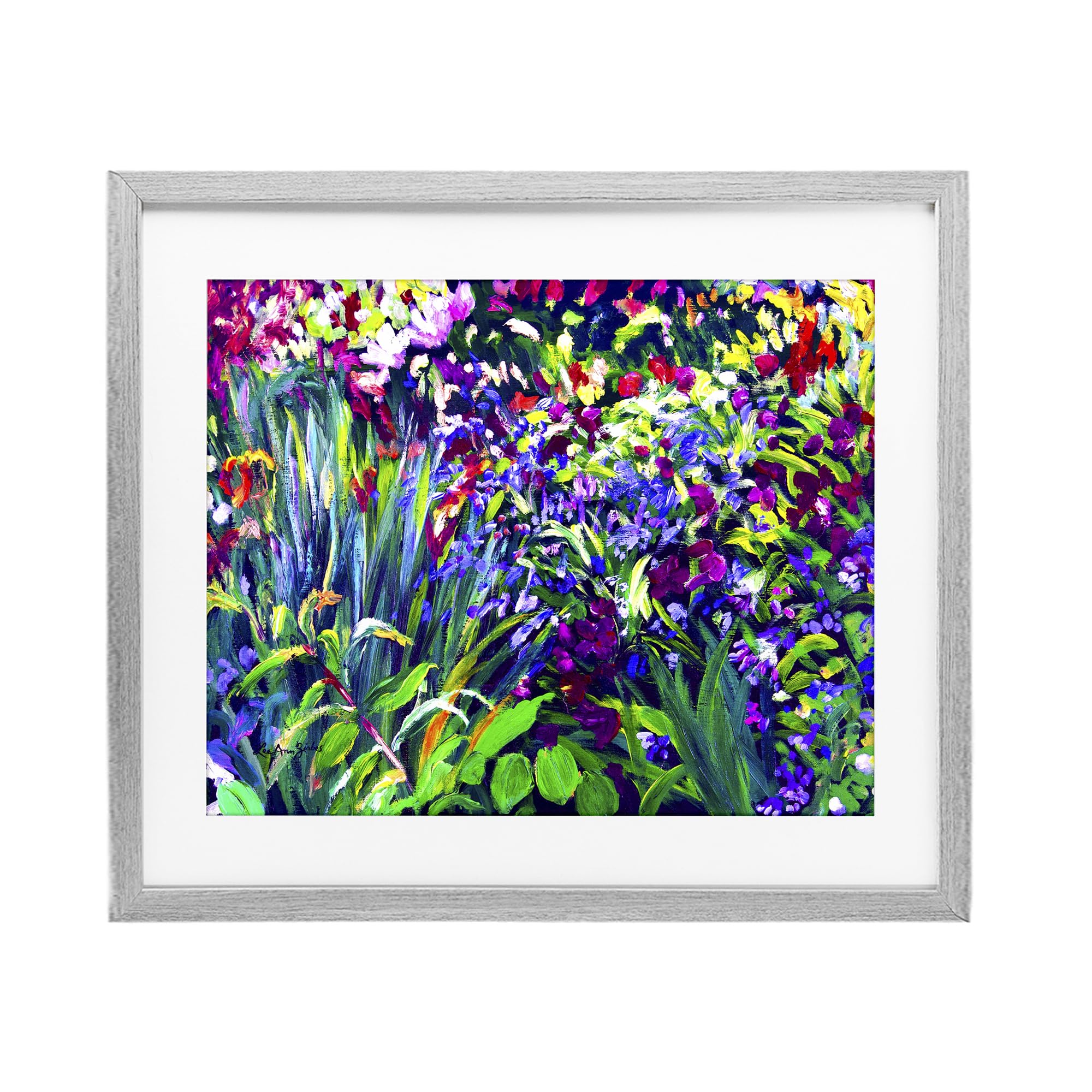 Stupell Industries Farmhouse Gray (Textured) 'Vibrant Confetti Garden'| Framed Print Under Glass