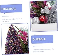 Vista 7 de ARTIBETTER Planta artificial de simulación de Navidad para decoración de escritorio, plantas realistas de pino pequeño, plantas artificiales, planta
