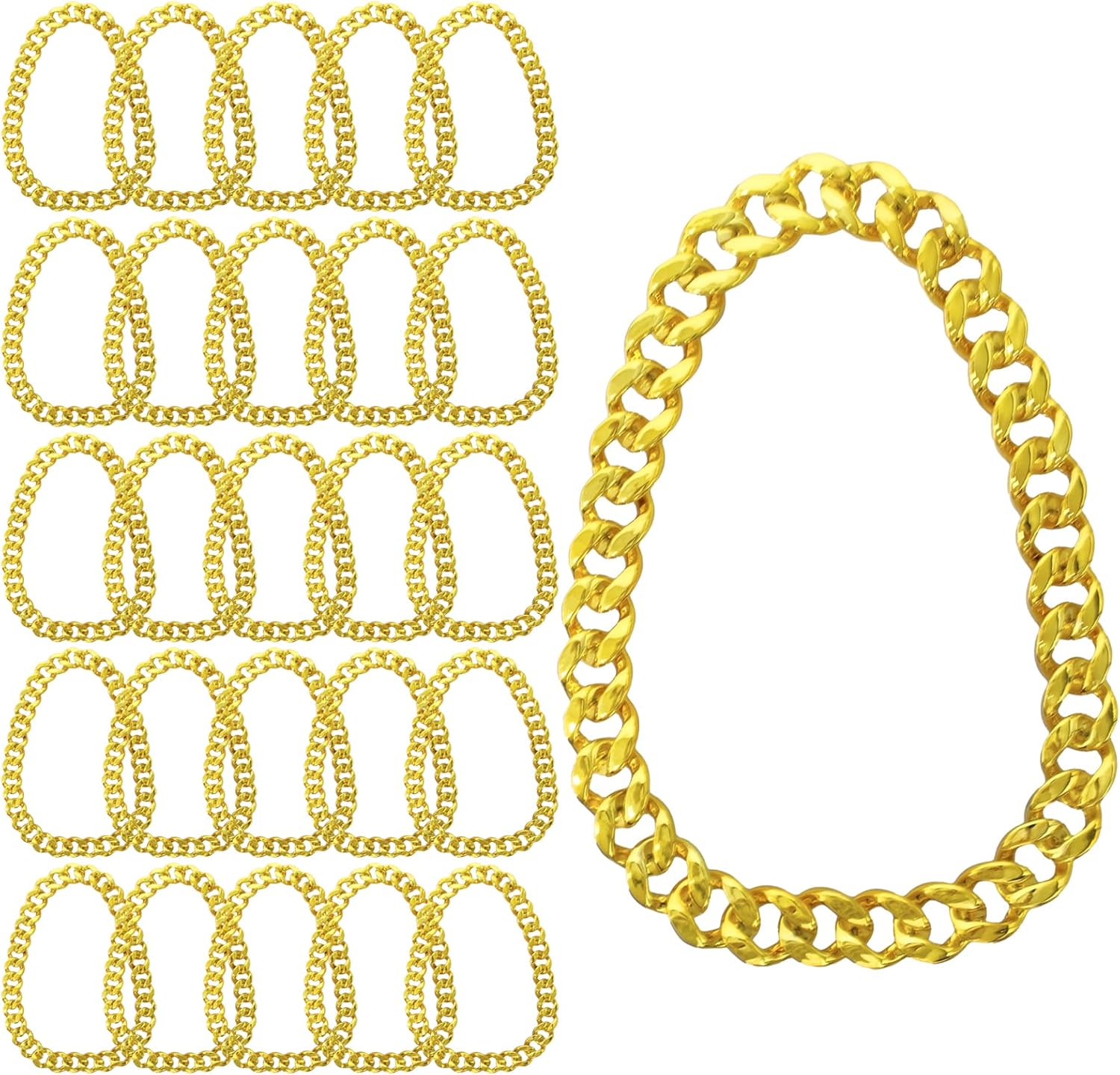 26 Pcs Big Chain Bulk 32 Inches Faux Chunky Chain for Punk Rapper 80s 90s Punk Style Halloween Costume