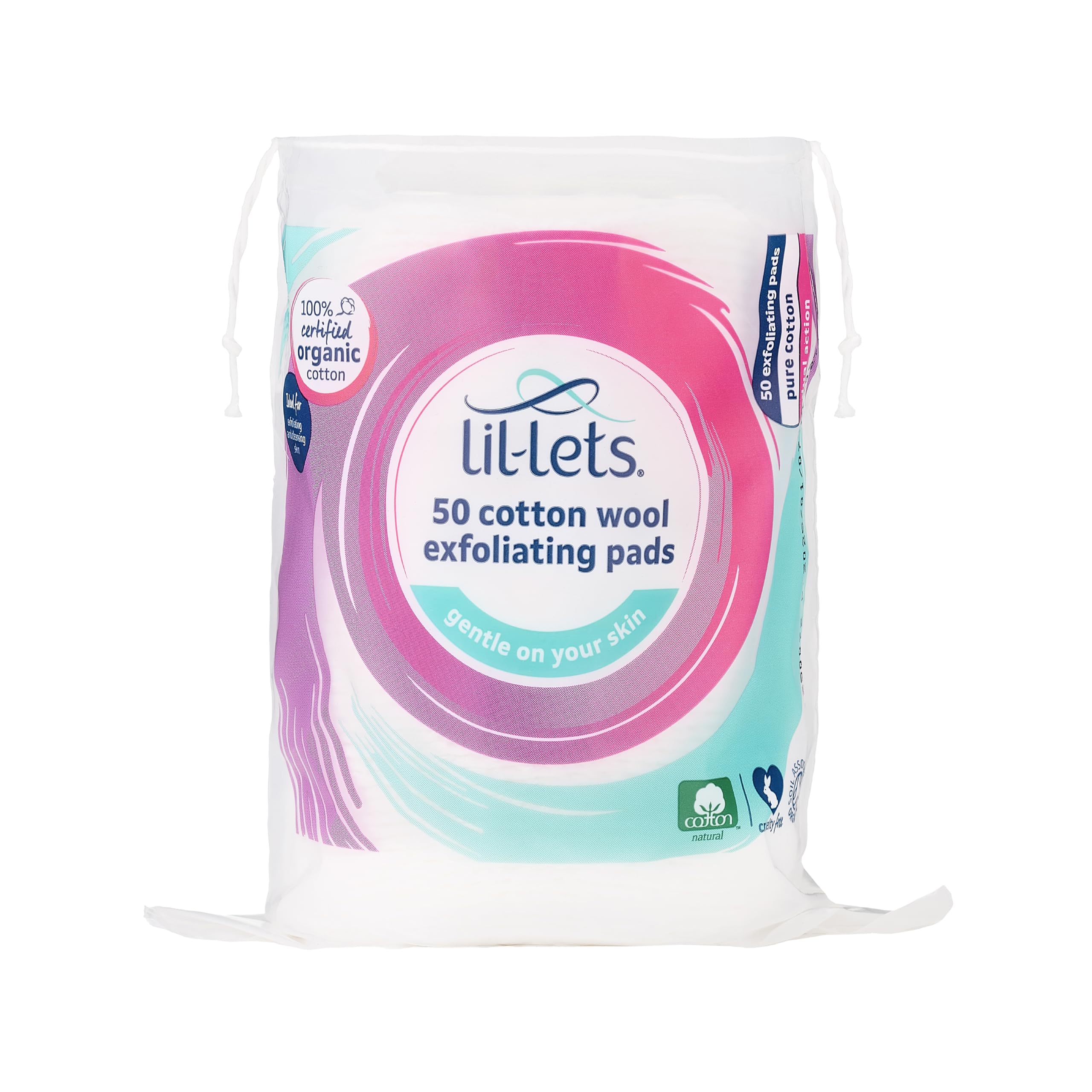 Lil-Lets Cotton Wool Round Pads, 200 Count, Certified Organic, 100% Pure Cotton Wool, Soft and Absorbent, Gentle on Skin, Dermatologically Tested, Bulk Pack — view 11