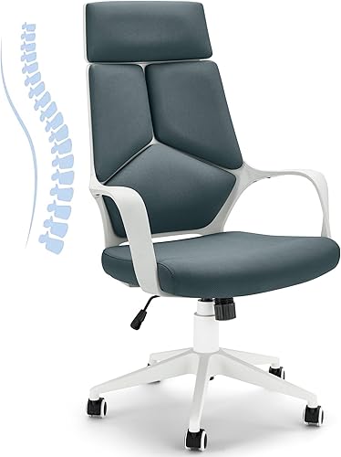 Miniatura 8 de HOMREST Silla de escritorio de oficina, silla de oficina ejecutiva con asiento y respaldo ajustables, silla de oficina con respaldo alto para