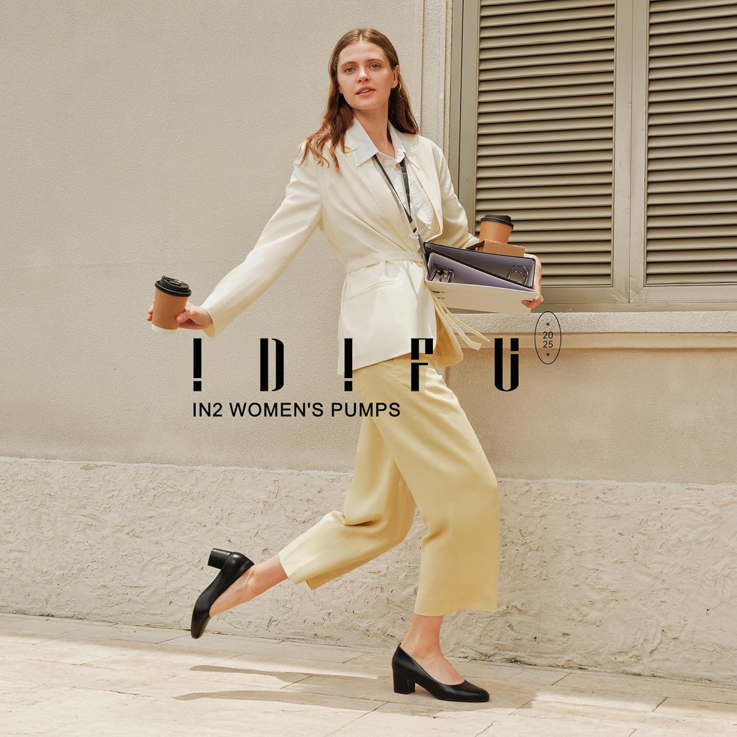 IDIFU IN2 Women's Pumps Closed Round Toe Low Block Chunky Heels Short Small Thick Heels Wedding Bridal Homecoming Work Prom Dress Shoes for Women Comfortable Cute Dressy Formal Classic Pumps Shoes - Image 4