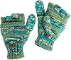 Tribe Azure Fair Trade Gloves Winter Women Warm, Wool Mittens Womens, Convertible mitten, Cable Knit Womens Mittens Fleece