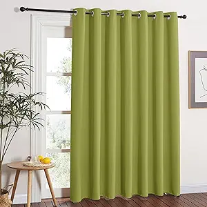 NICETOWN Glass Door Curtains for Window - Wide Thermal Curtain Panels, Sliding Door Drapes, Extra Wide Curtains (Fresh Green, 100 inches Wide x 84 inches Long)
