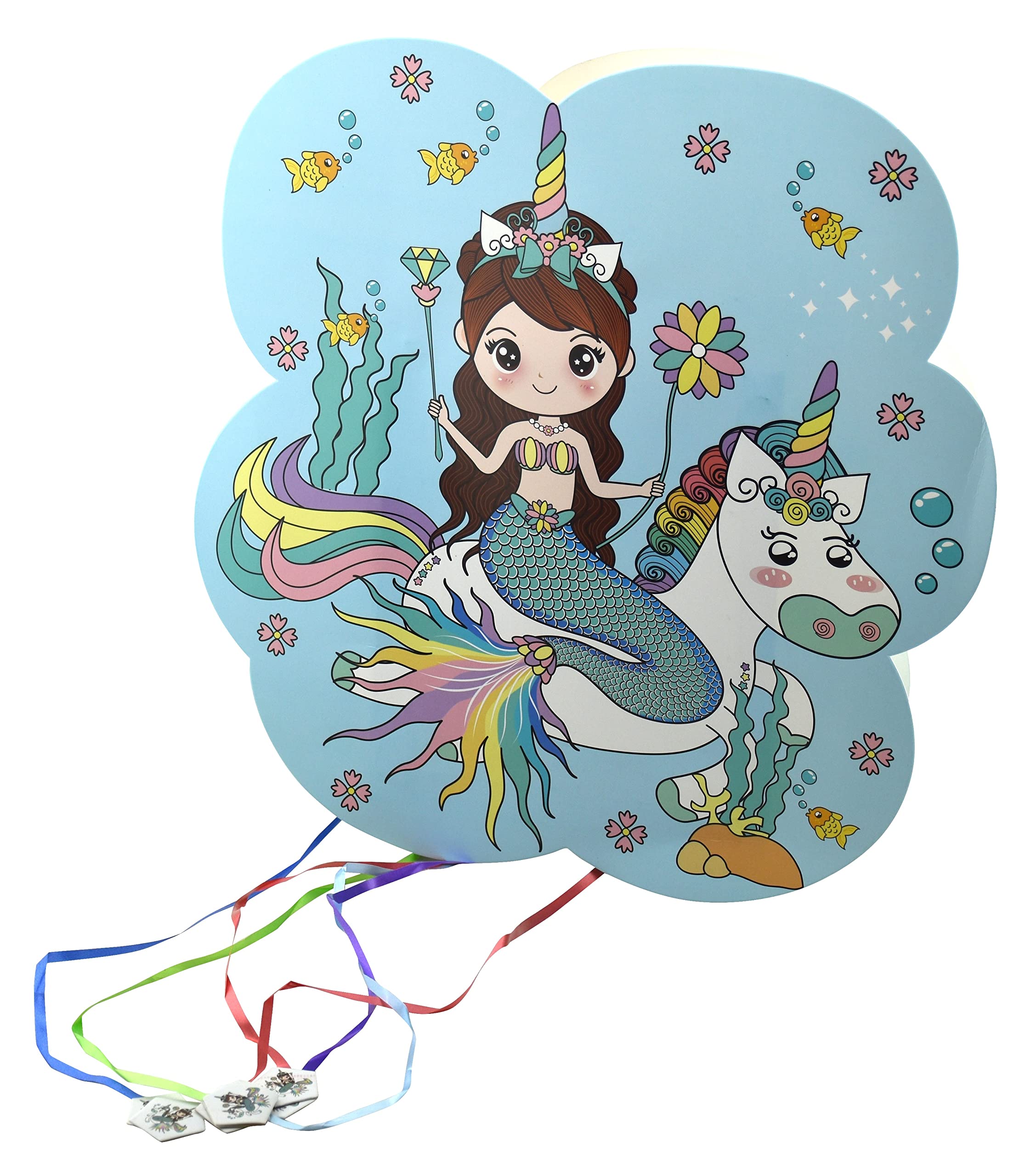 Jagmag® Unicorn Mermaid Theme Khoi Bag/Pinata,Party Pinata/Birthday Goodies Bag/Pull String Bag/Pull String Birthday Pinata/Under The sea Bag Handmade Bag, - Image 2 thumbnail