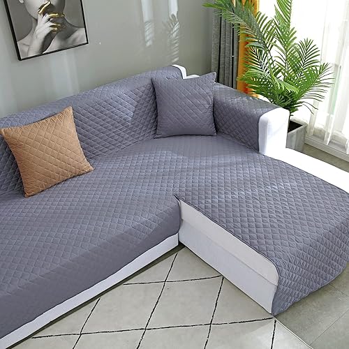 Vista 48 de Funda de sofá de doble cara en forma de L, juego de fundas para sofá seccional, fundas para sofás, sofás, funda protectora de muebles seccionales
