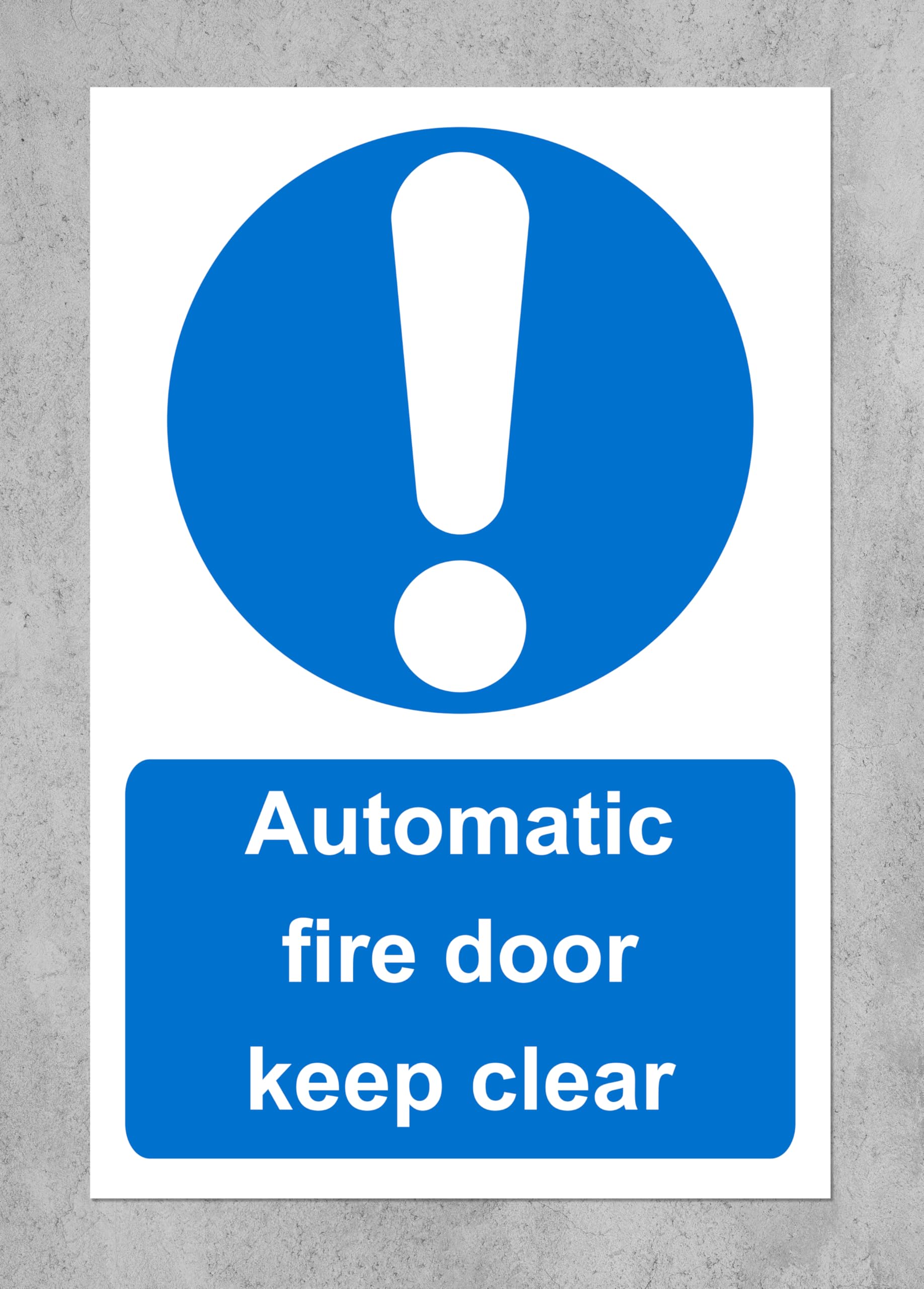 Automatic Fire Door Keep Clear Safety Sign - Self Adhesive Sticker 130mm x 100mm