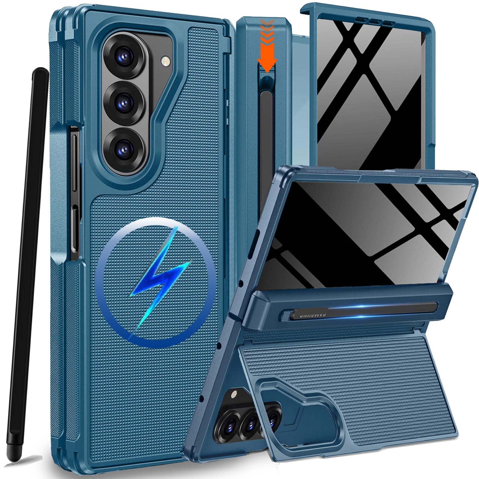 Protector privacidad Galaxy Z Fold 6 funda con soporte S Pen 8
