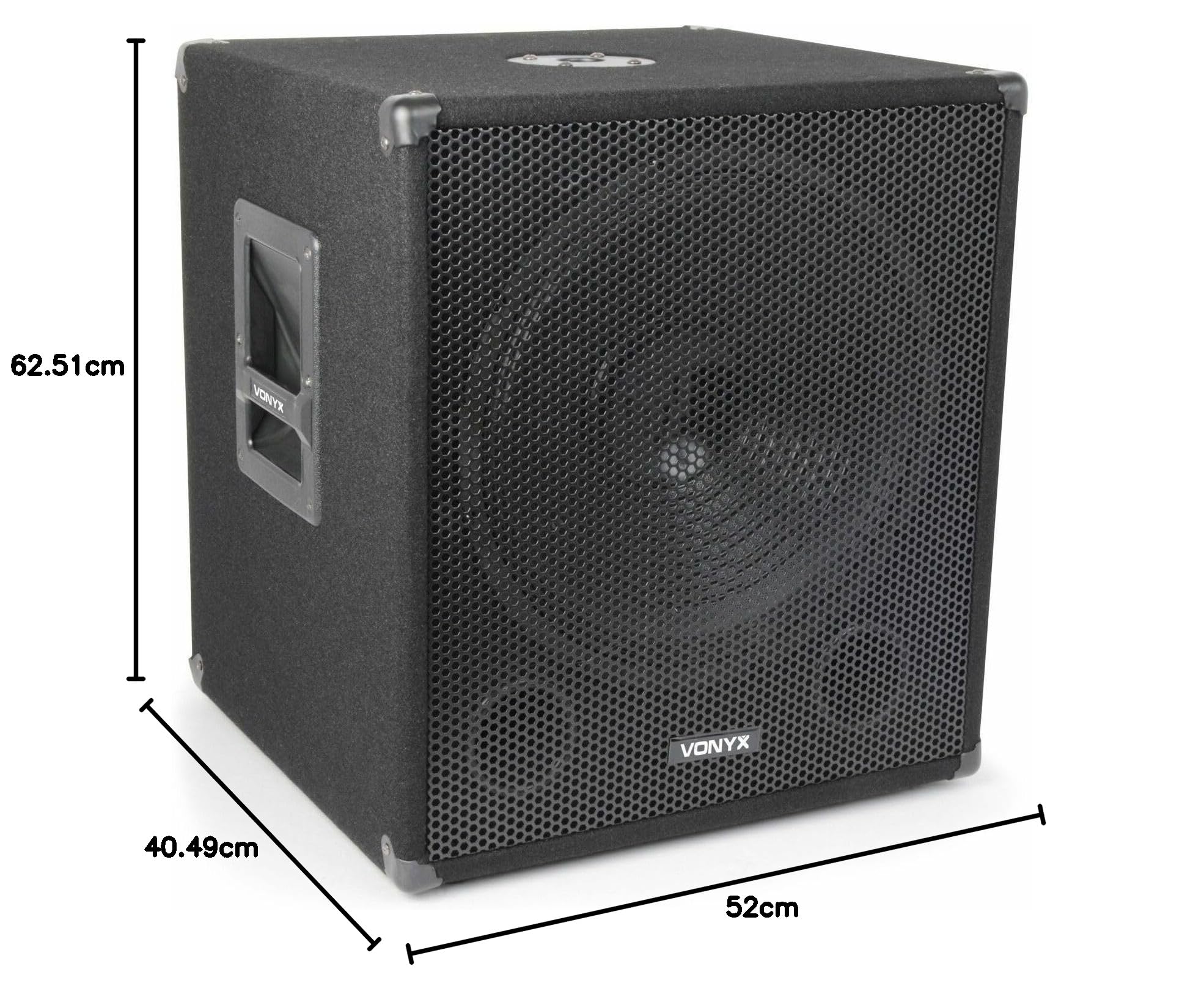 Vonyx SMW15 PA Subwoofer Passiv 15 Zoll - 600 Watt - Bassbox, Passiver Subwoofer, 6,3mm Klinke, Neutrik NL4, 8 Ohm. Stativeinsatz, Tiefpass Filter, Griffmulden Basslautsprecher Passiv- Schwarz