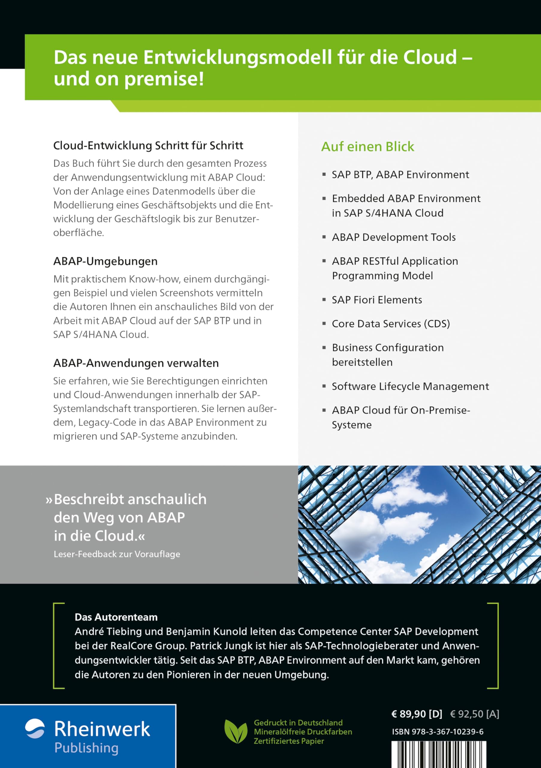 ABAP Cloud: ABAP Environment in SAP BTP und SAP S/4HANA Cloud (SAP PRESS)