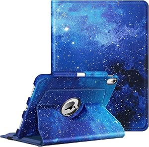 Fintie Case for iPad Air 4 10.9 Inch 2020 with Pencil Holder [Support 2nd Gen Pencil Charging] - 360 Degree Rotating Stand Cover with Auto Sleep/Wake for iPad Air 4th Generation, Starry Sky