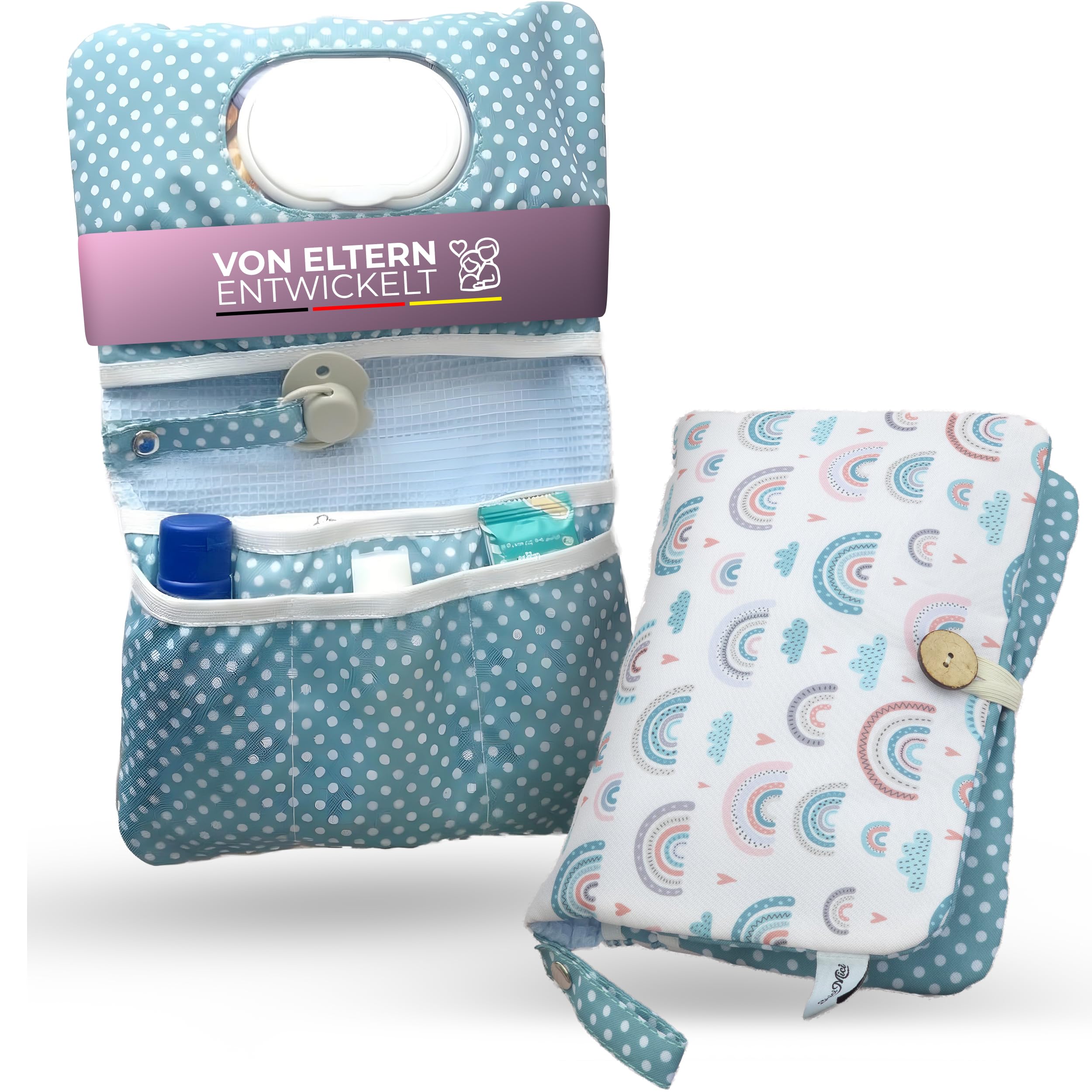 ShiciMici® kleine Windeltasche für unterwegs | Wickeltisch Organizer | Wickeltasche Organizer | Baby Wickelorganizer mit viel Platz für Mamas und Papas | praktische Kinderwagentasche
