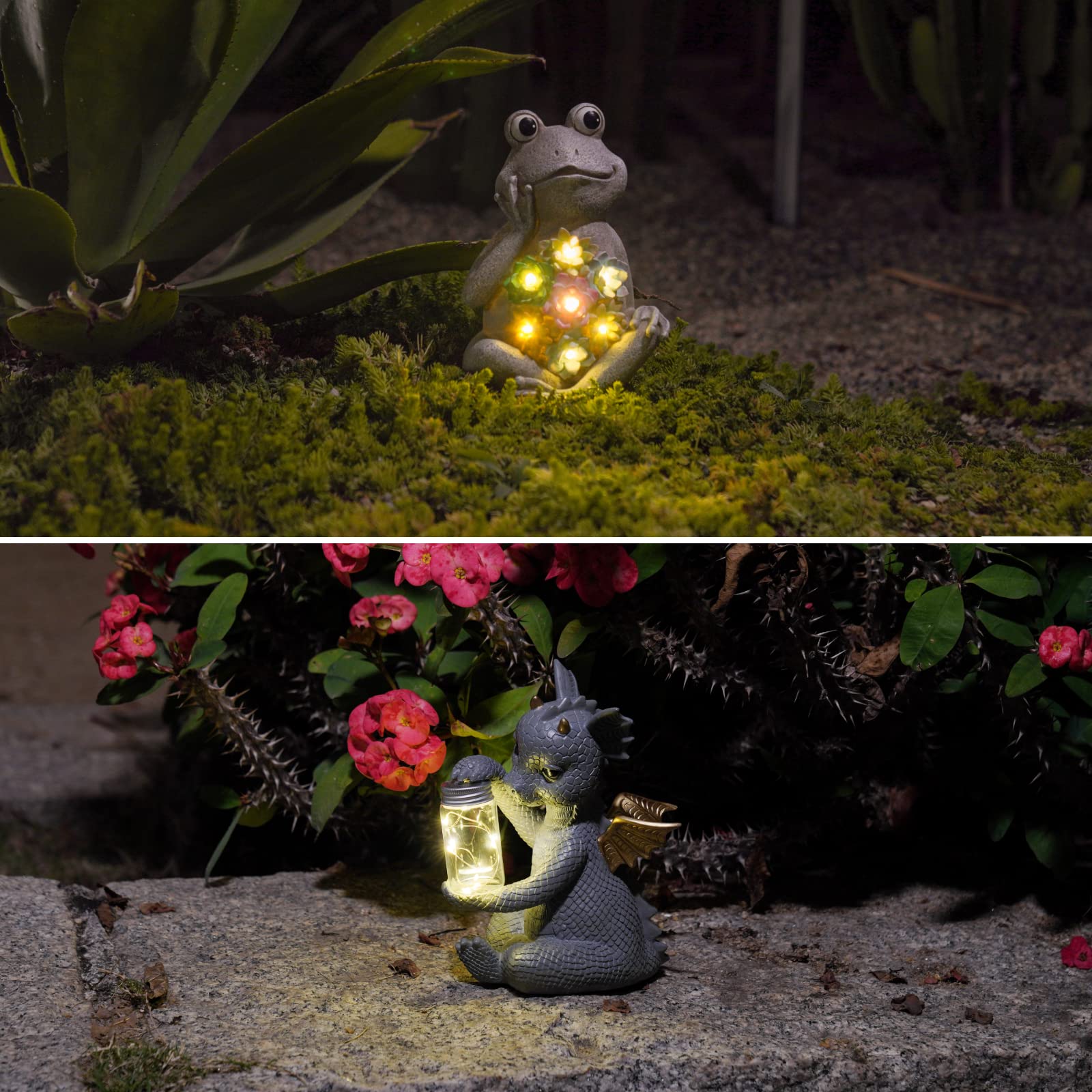 DiliComingSolar Garden Statue Outdoor - Adorable Outdoor Lawn Décor Figurine Sculpture for Garden Yard Lawn Balcony and Home, Gifts for Women