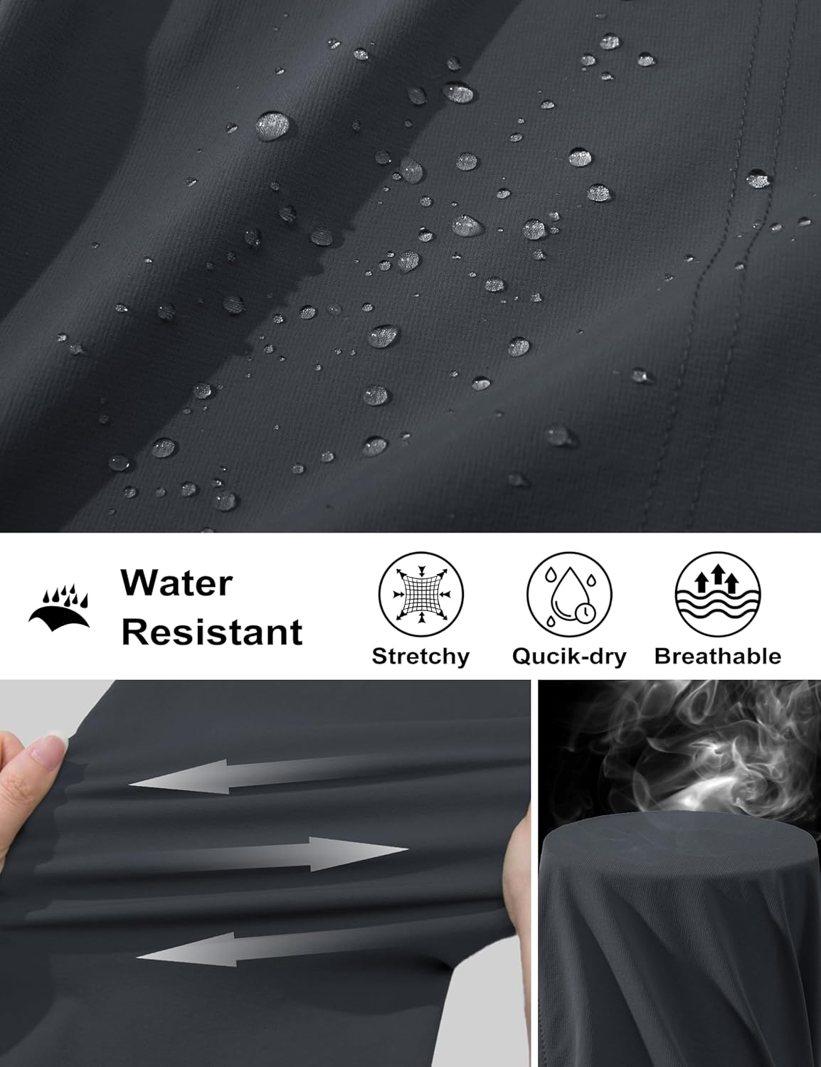 MAGCOMSEN Men's Hiking Cargo Shorts Quick Dry Lightweight 9" Golf Shorts Summer Casual Work Outdoor with 5 Zipper Pockets - Image 3