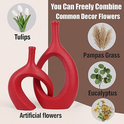 Miniatura 12 de WUBIANJIE Jarrón de cerámica amarilla, decoración bohemia moderna, amarillo mostaza, redondo, base antideslizante, perfecto para sala de estar