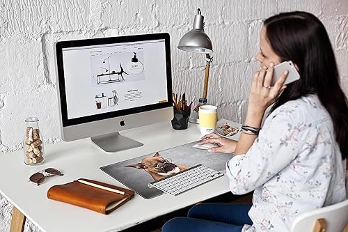 Miniatura 6 de Alfombrilla de mouse XL grande de 24 x 12 pulgadas, alfombrilla de escritorio para perros, alfombrilla de escritorio larga para computadora grande,