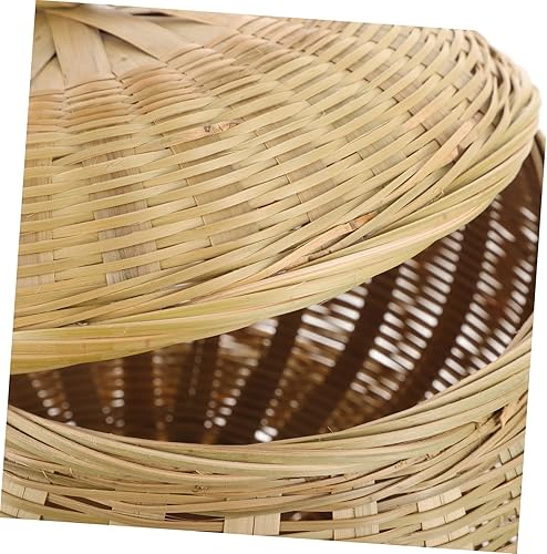 Miniatura 3 de Didiseaon Cesta de calabaza de bambú, cesta de pan, cesta de almacenamiento para encimera, cuenco de ajedrez, cuenco de almacenamiento de frutas,