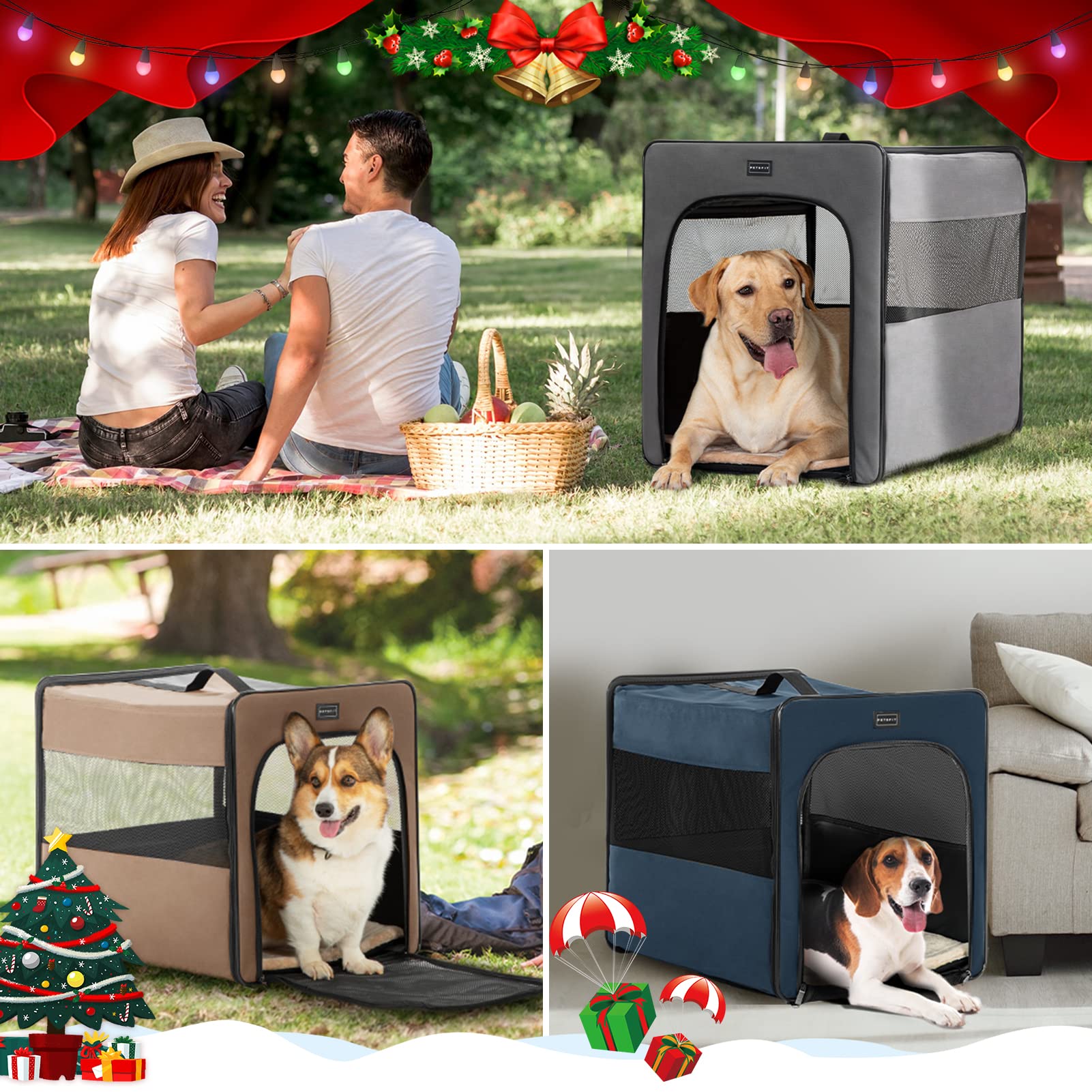 Petsfit Transportín de Perros Bolsa transportín para Perros trasportines Perro Mediano Grande