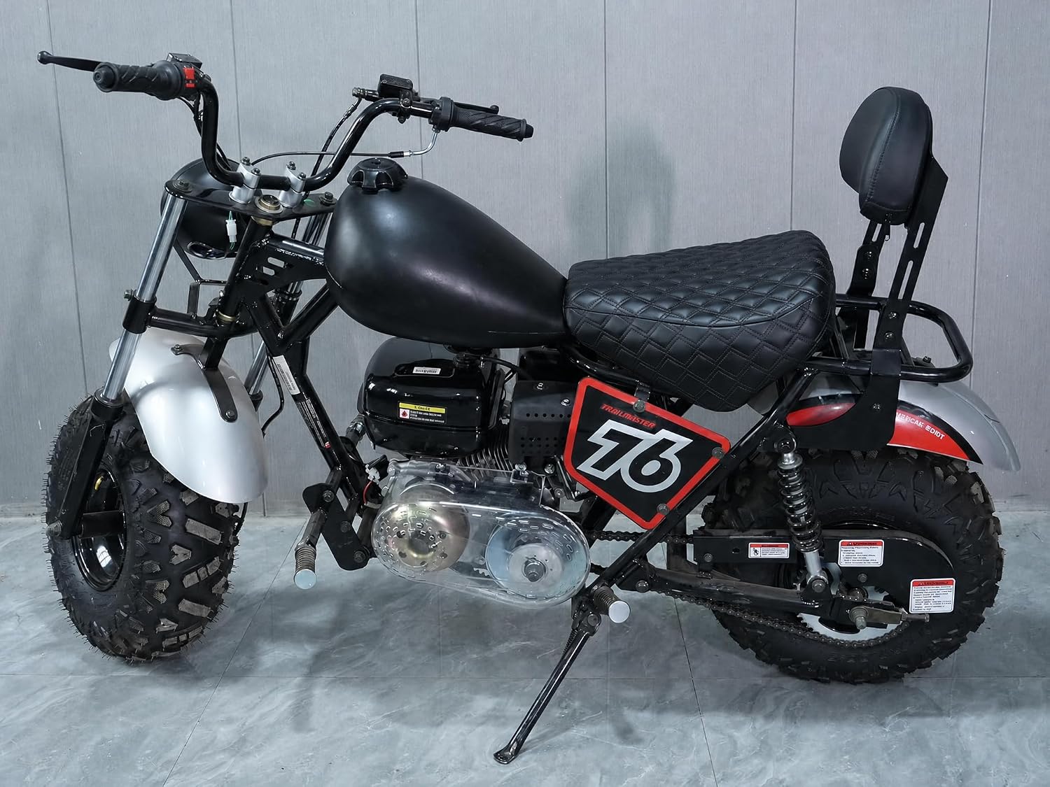 JMCHstore Mini Bike Black Diamond Stitch Retro Upgraded seat Cover for Massimo Baja Warrior MB200, for Trailmaster MB200 Hurricane 200X PRO Monster Dog II Mini Bike Parts