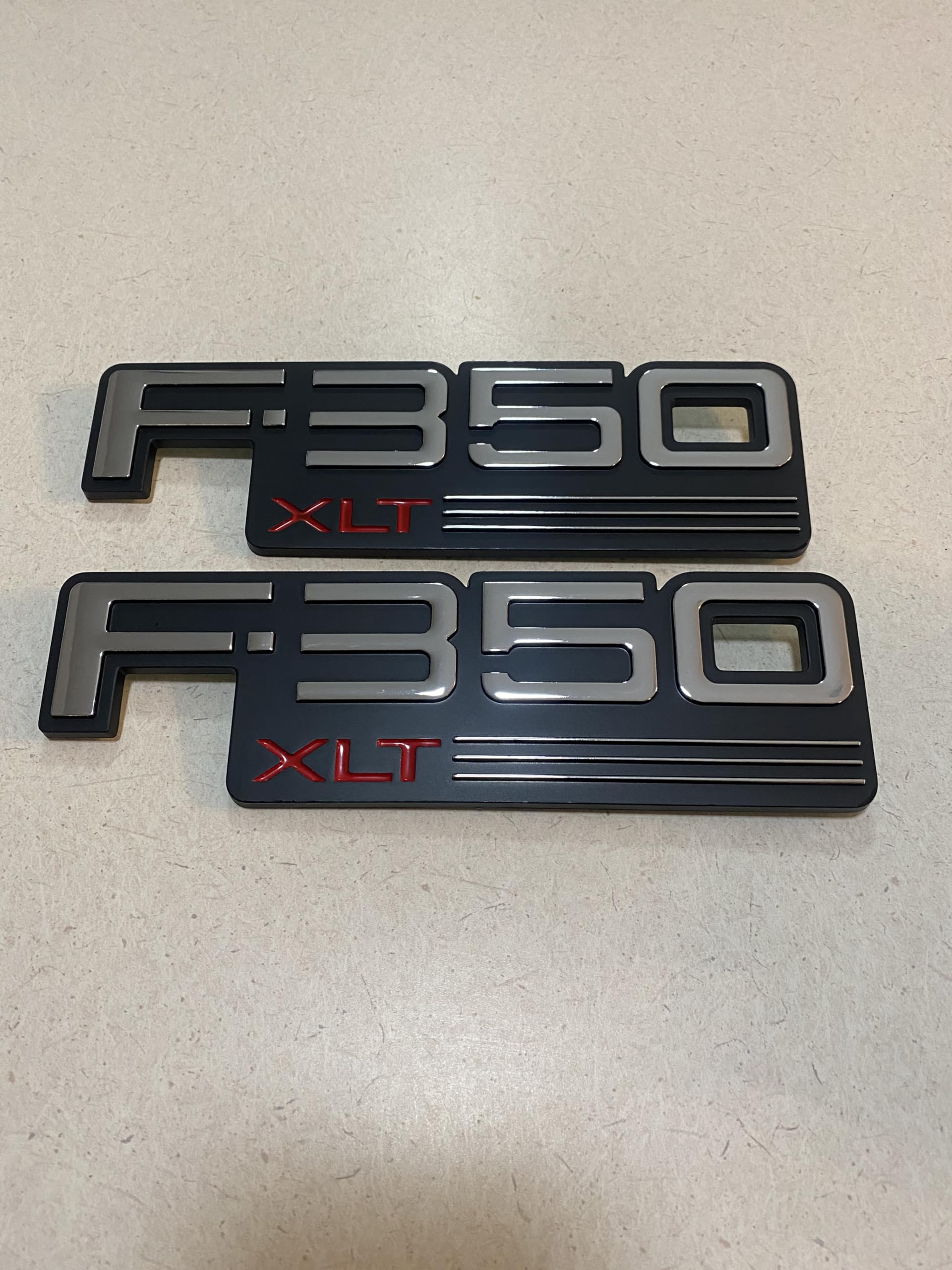 2 X Vintage New Emblem 350 XLT Nameplate Compatible with 93-97 Logo 350XLT Badge Side Door