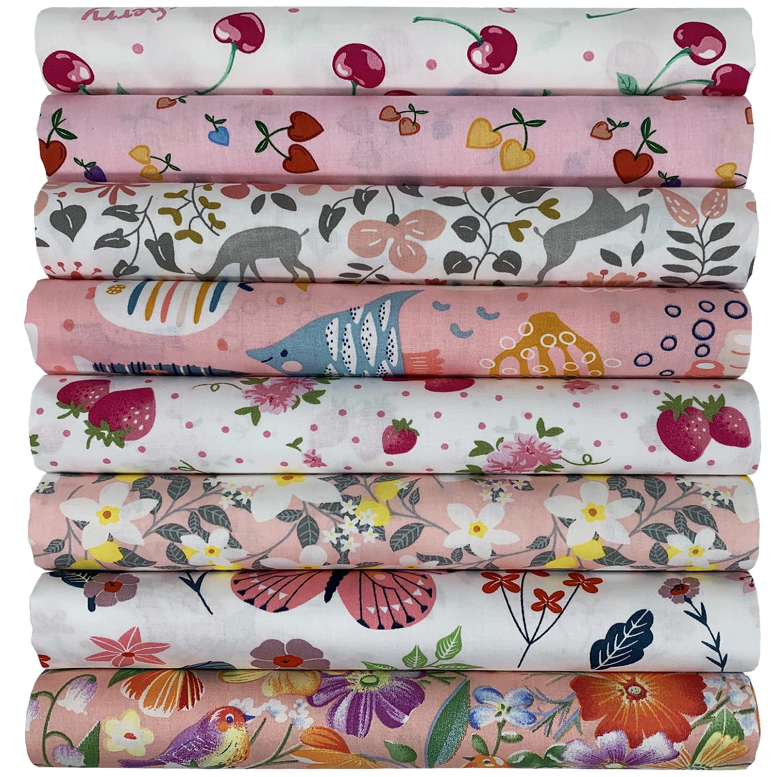 8 pezzi di tessuto di cotone, 50 x 50 cm, pacchetto di tessuti