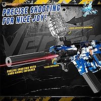 Vista 6 de Lanzador eléctrico de bolas de gel, lanzador automático de bolas de salpicaduras de alta velocidad con más de 60000 y gafas, juguetes de bolas